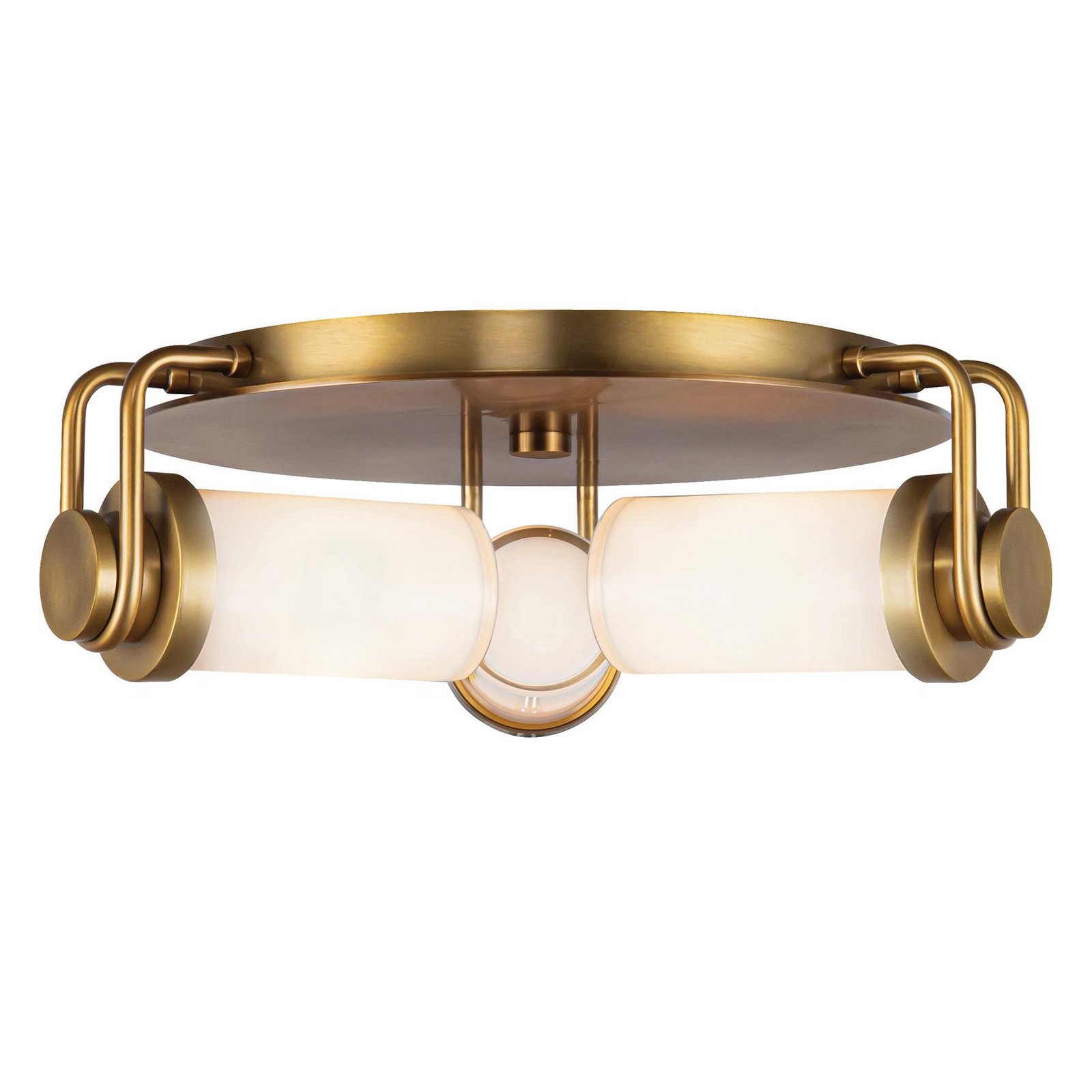 Candeeiro de teto WYNWOOD, latão antigo, Ø 42 cm, 3 lâmpadas. Metal/vidro