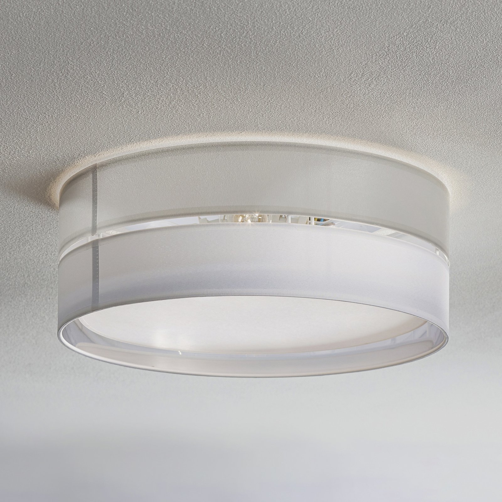 Hilton ceiling light, white/silver, Ø 45 cm