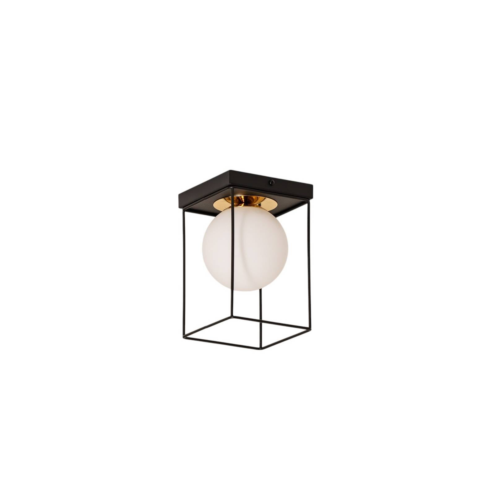 Deckenleuchte Aroma, 1-flammig, schwarz/weiß/gold, Stahl