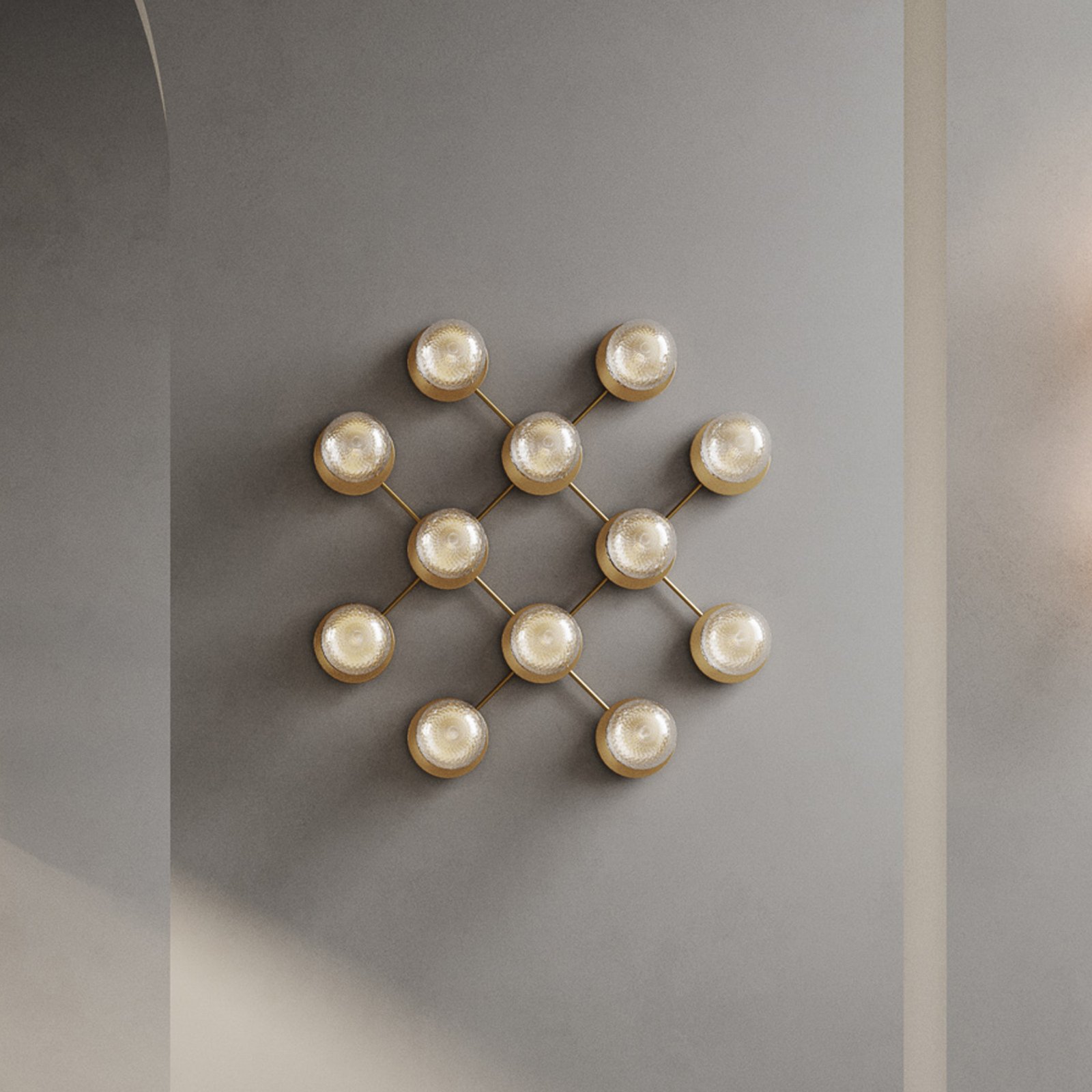 Liila 12 Wall Lamp/Ceiling Lamp Nordic Gold/Opal White - Nuura