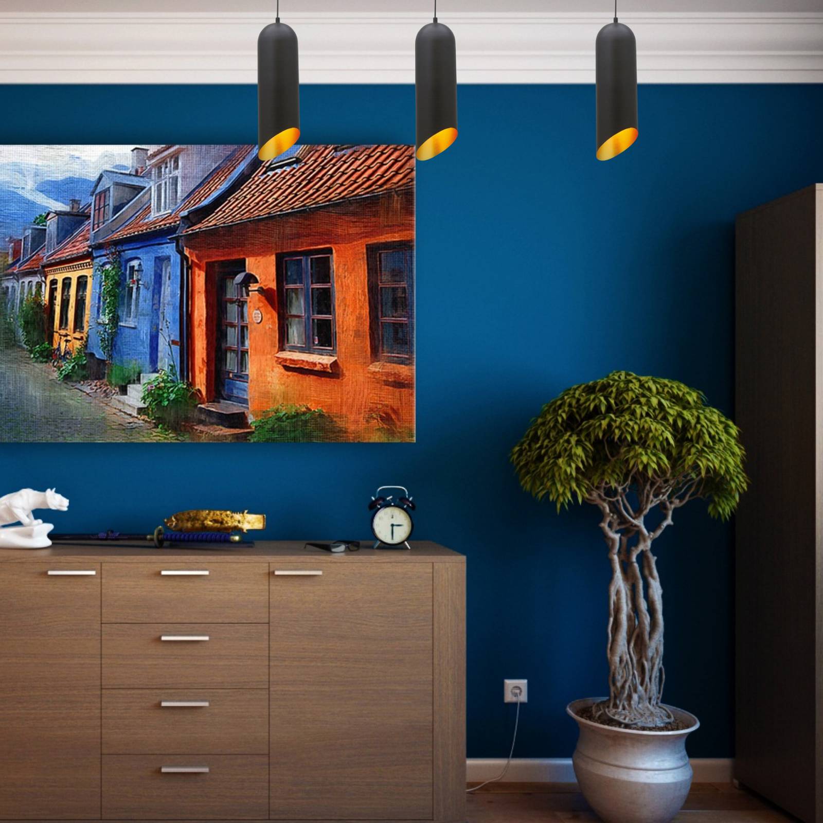 Lampa wisząca Kerina, czarna, Ø 12 cm, metal, E27