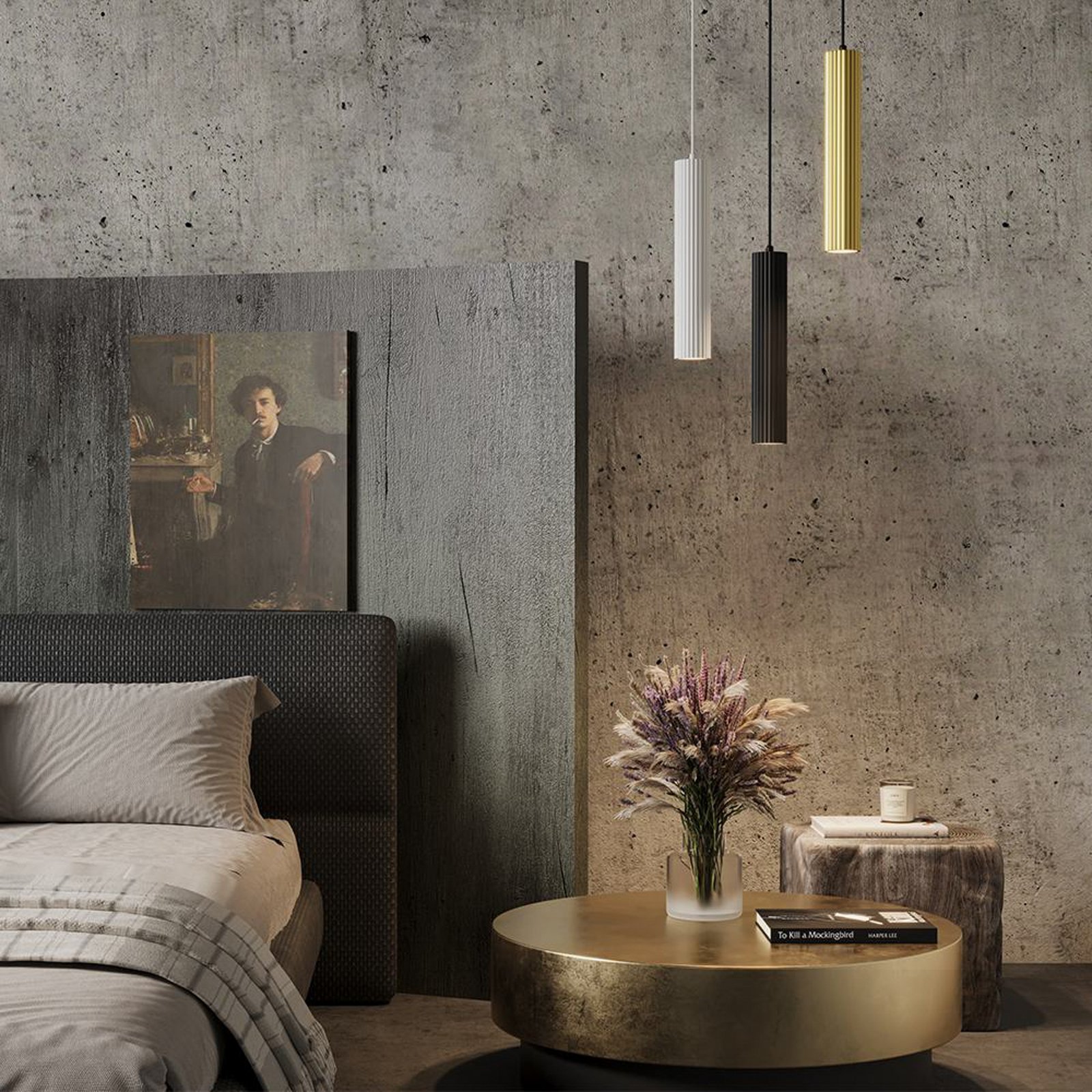 Żyrandol Calipso, czarna, Ø 5,6 cm, metal, GU10