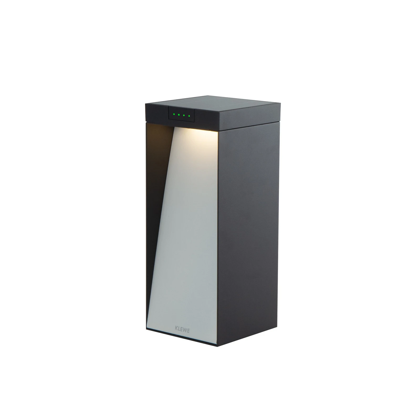 KLEWE LED napelemes lámpa MILIO FULL, antracit, 35 cm, alumínium, IP65