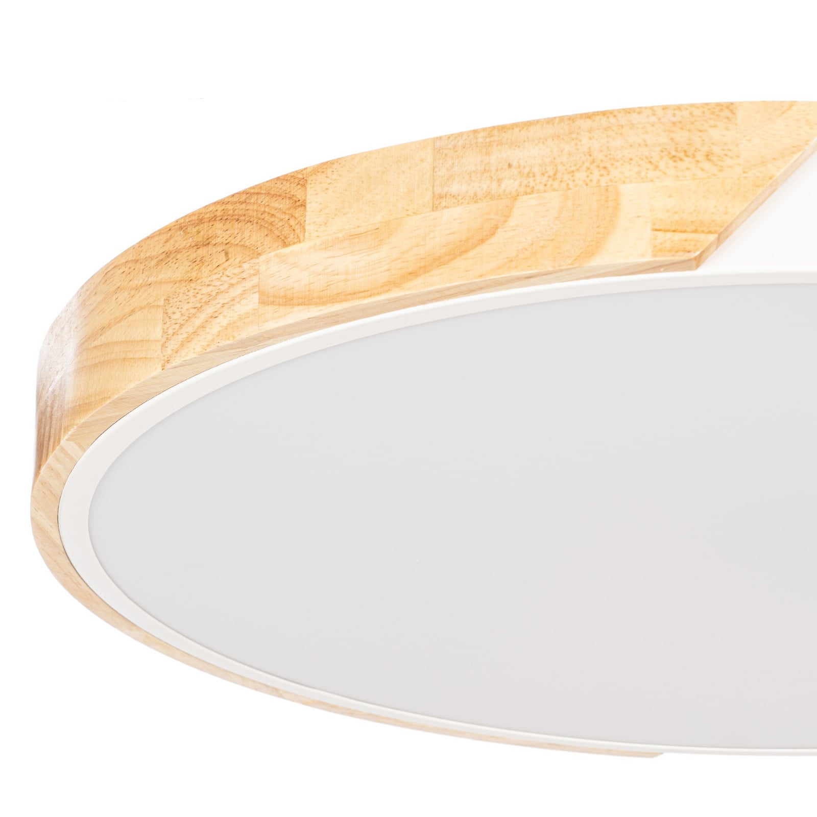 Plafonnier LED Lynorri, Ø 51 cm, finition bois, blanc - PRIOS Plafonnier LED Lynorri, Ø 51 cm, finition bois, blanc - PRIOS