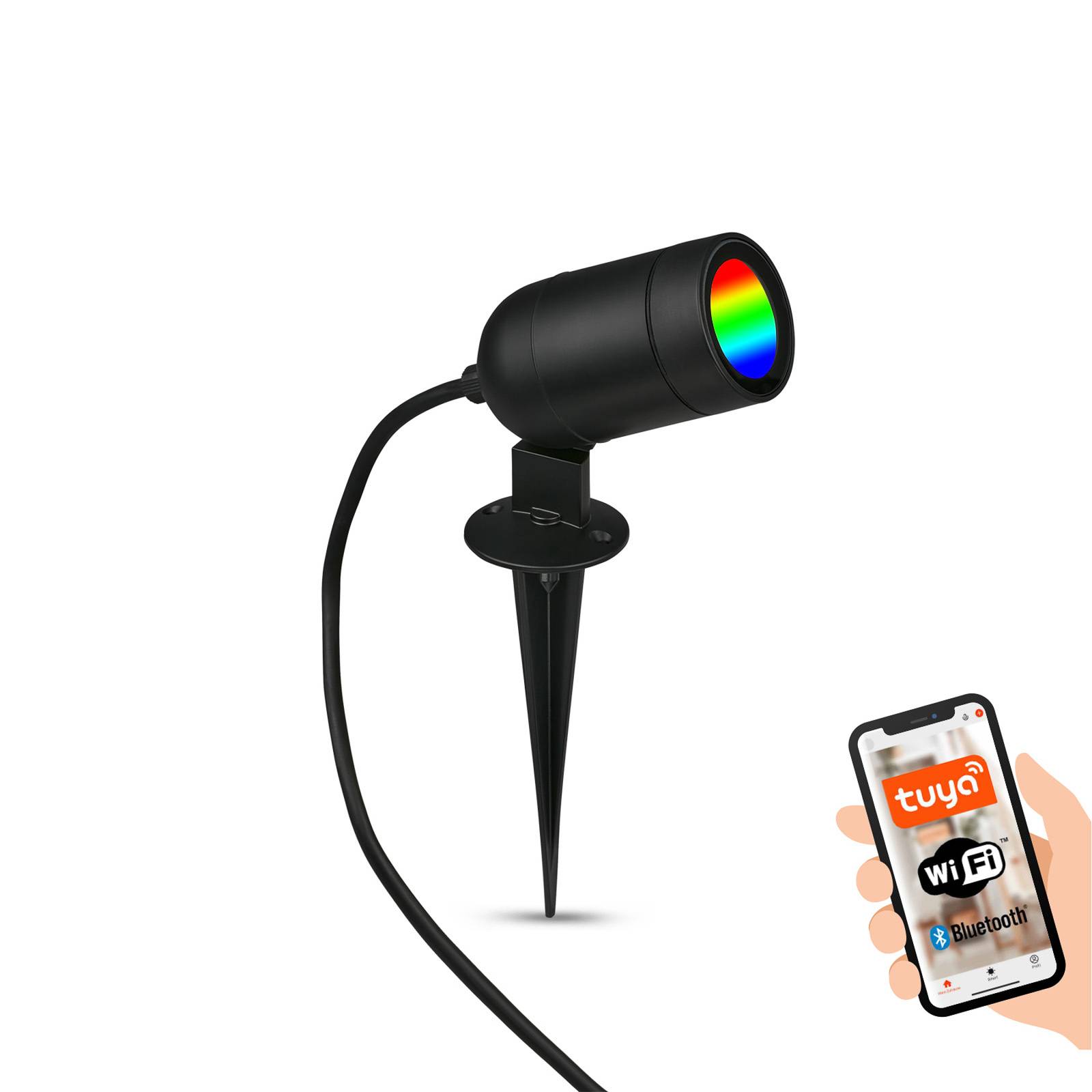 LED leszúrható spot Tuni, TUYA WLAN, CCT, RGB
