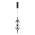 LED viseća svjetiljka DOUBLE MOON, dimno siva, Ø 12 cm, staklo