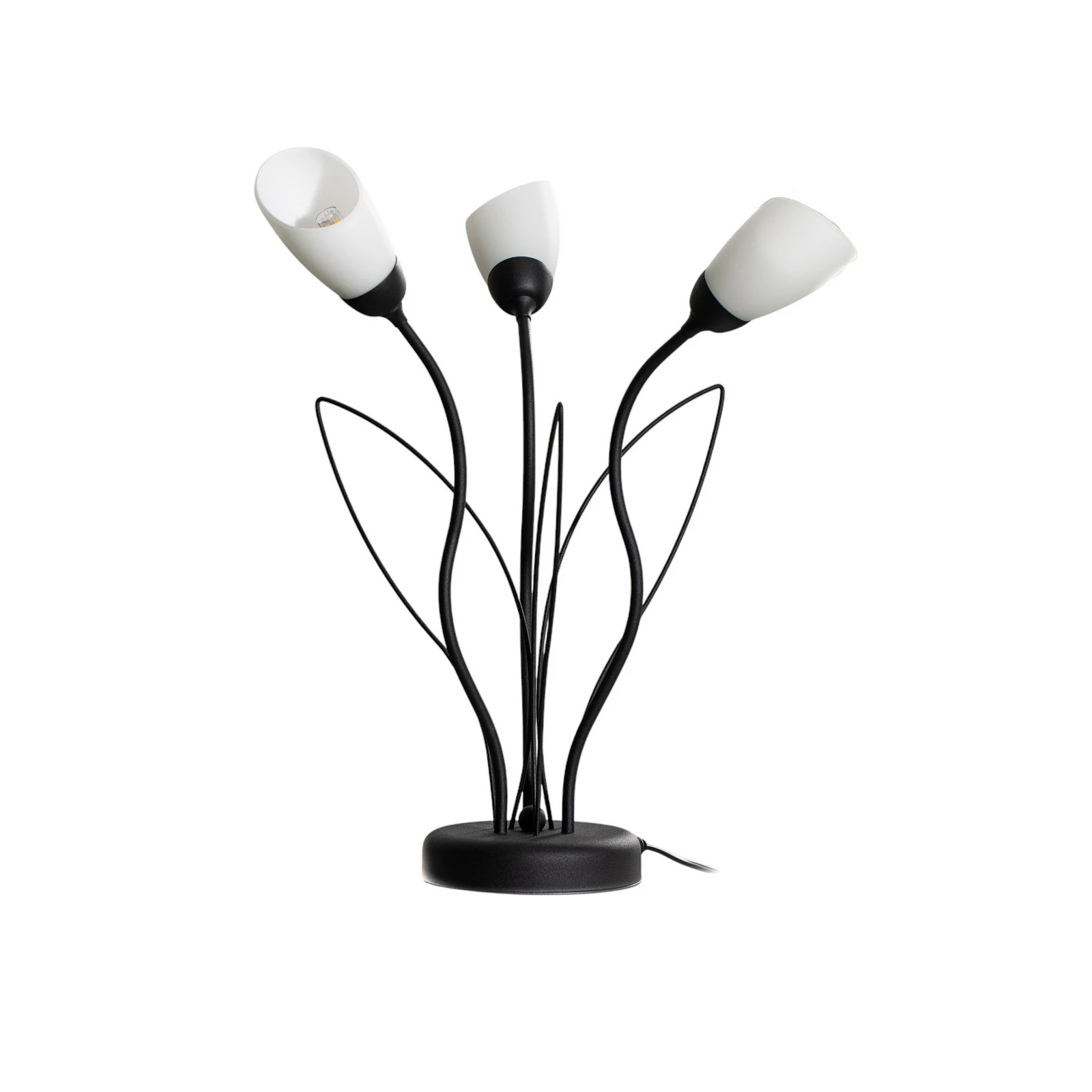 Gloriosa stolna lampa, crna, staklo, 3 žarulje