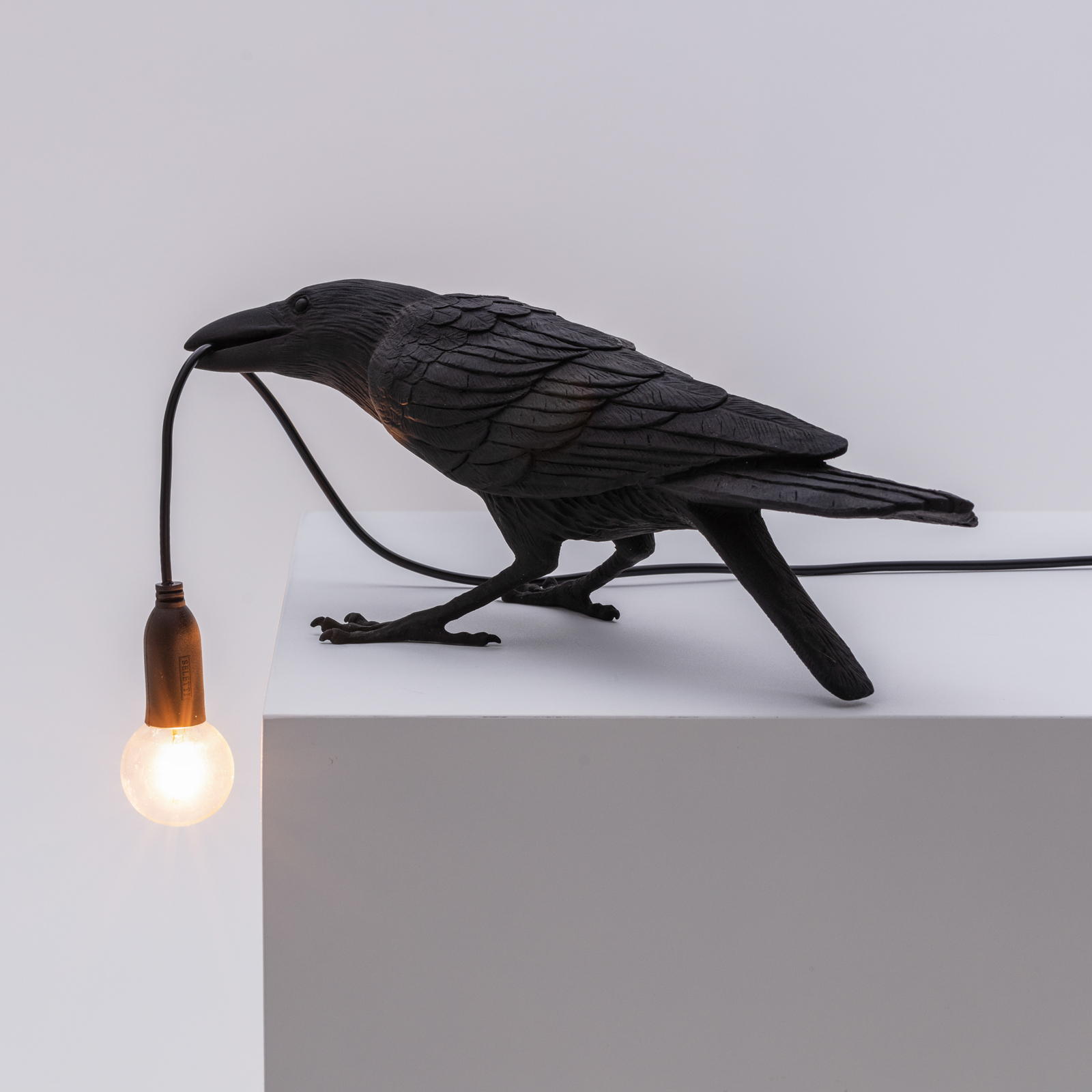 LED deko stolní lampa Bird Lamp, hrající, černá