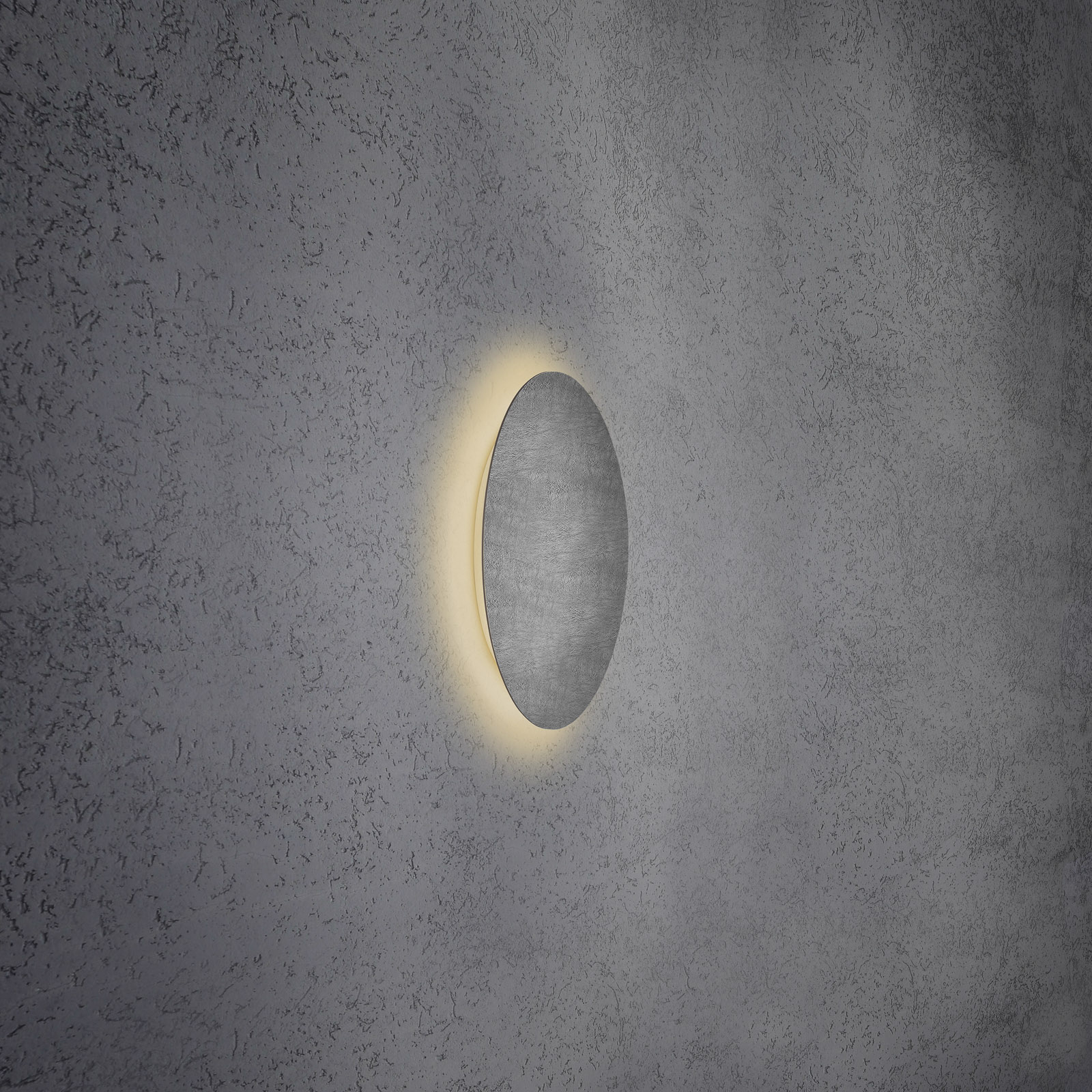 Escale Blade LED nástěnné světlo, beton, Ø 34 cm