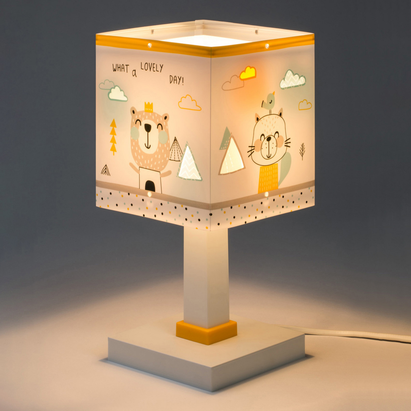 Dalber Hello Little lampă de masă cameră copii - Camera copiilor - alb galben - Plastic