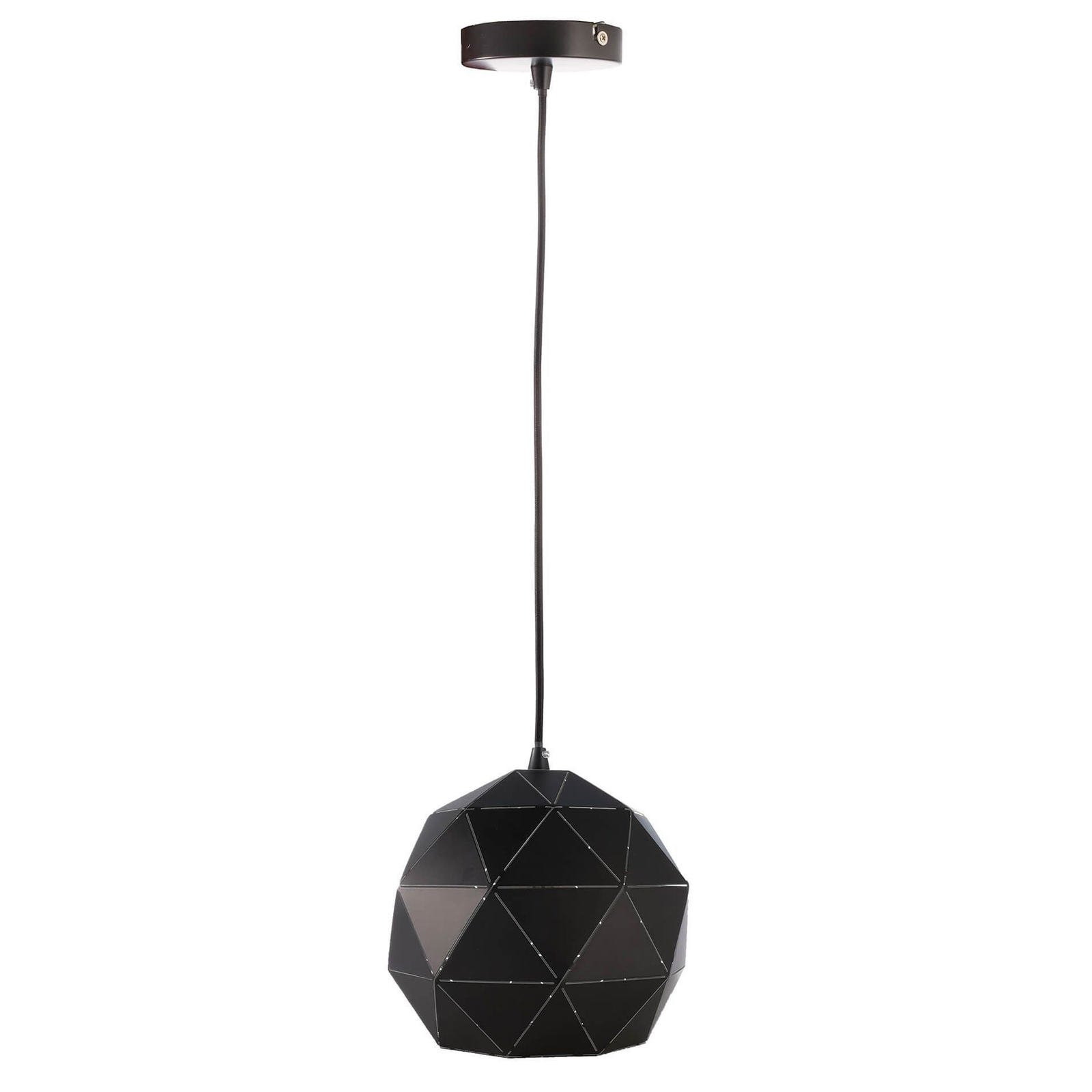 Lámpara colgante Asterope, Ø 25cm redonda, negra