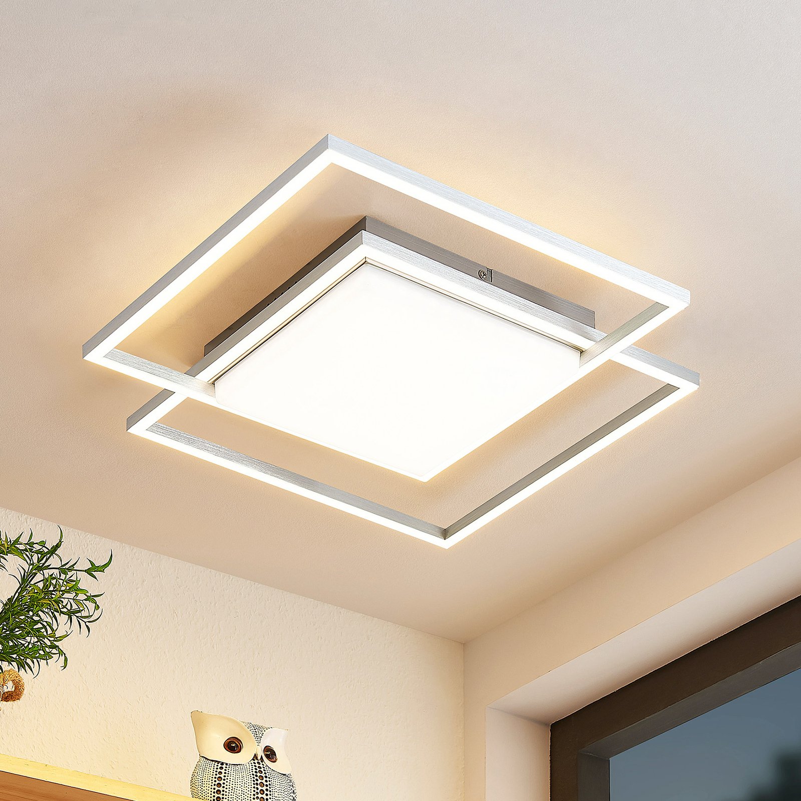 Zayd LED Plafonnier Dim. Nickel - Lindby