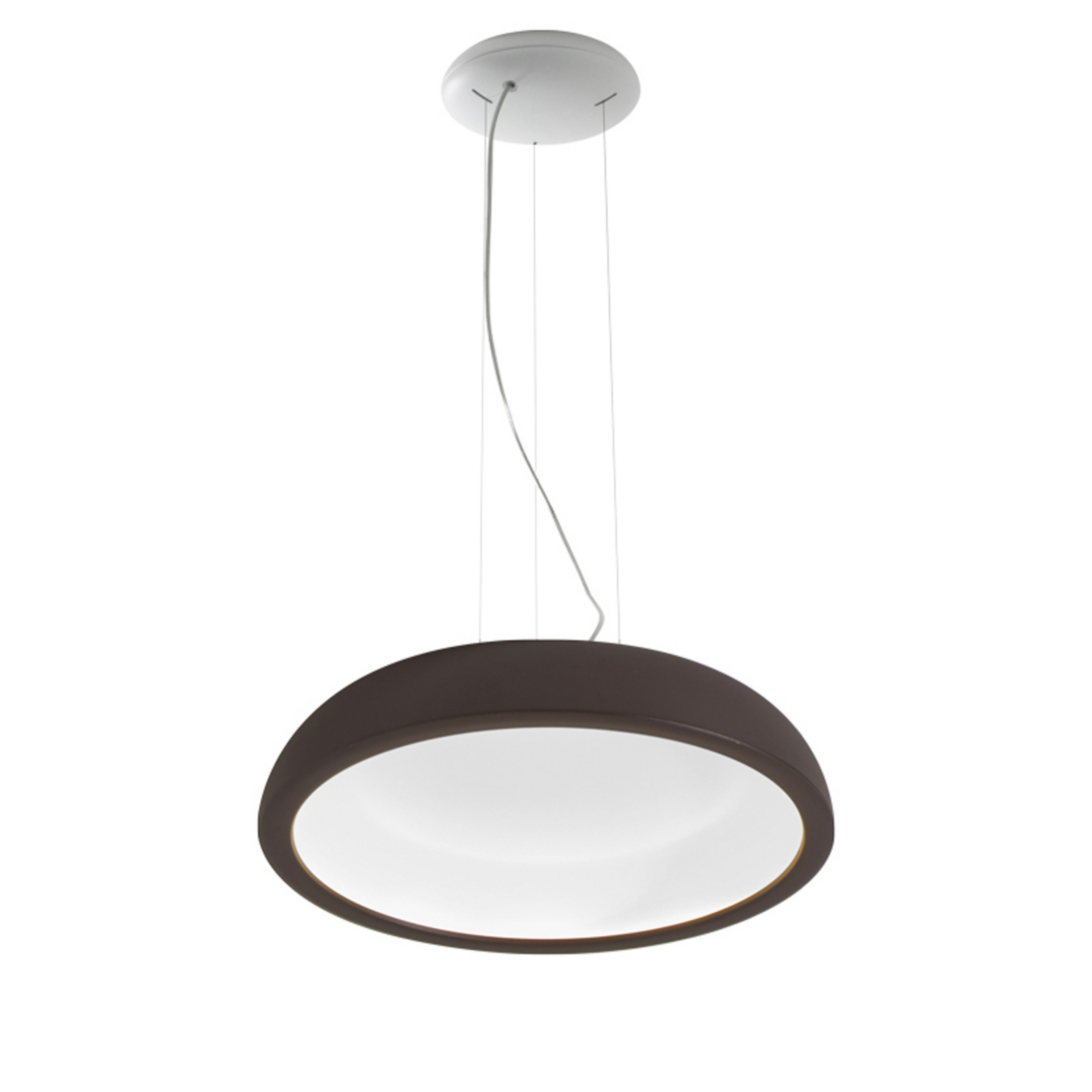 Stilnovo Reflexio LED-Hängeleuchte, Ø46cm, braun