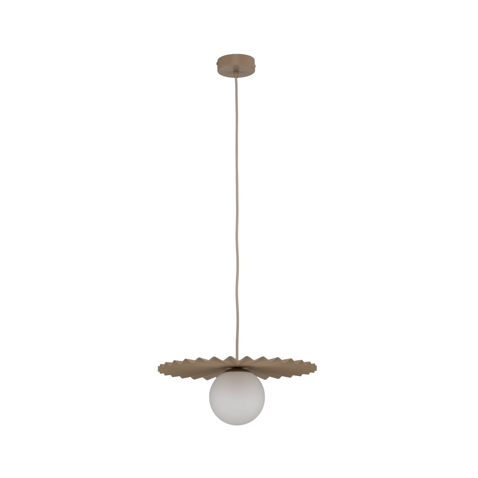 Pendellampa Fiore, gråbeige, Ø 40 cm, glas