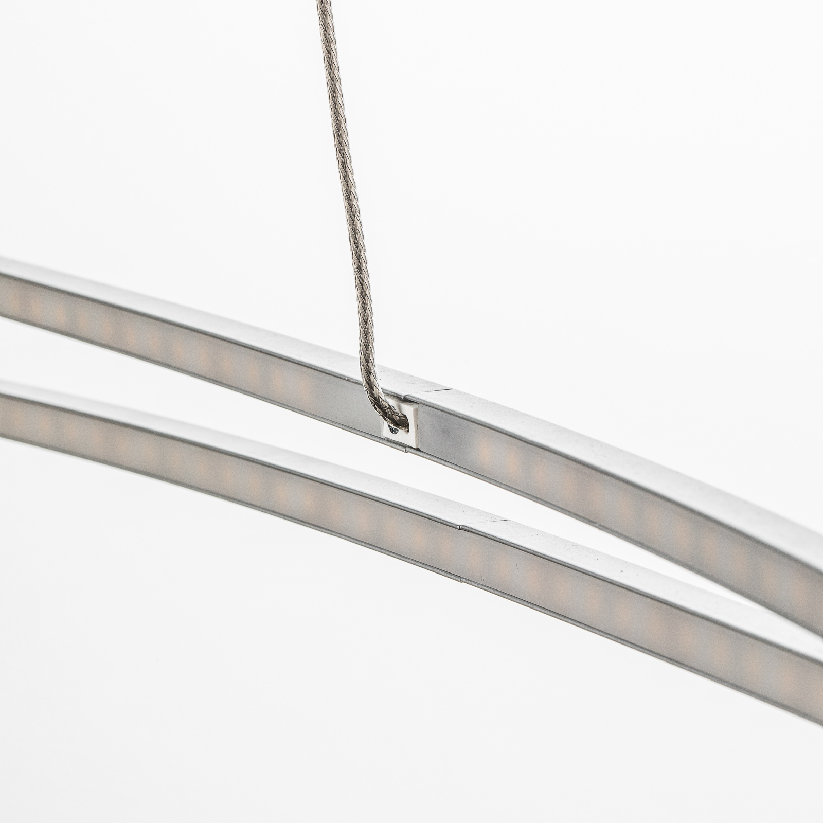 Oval LED hanging light Flair, aluminium