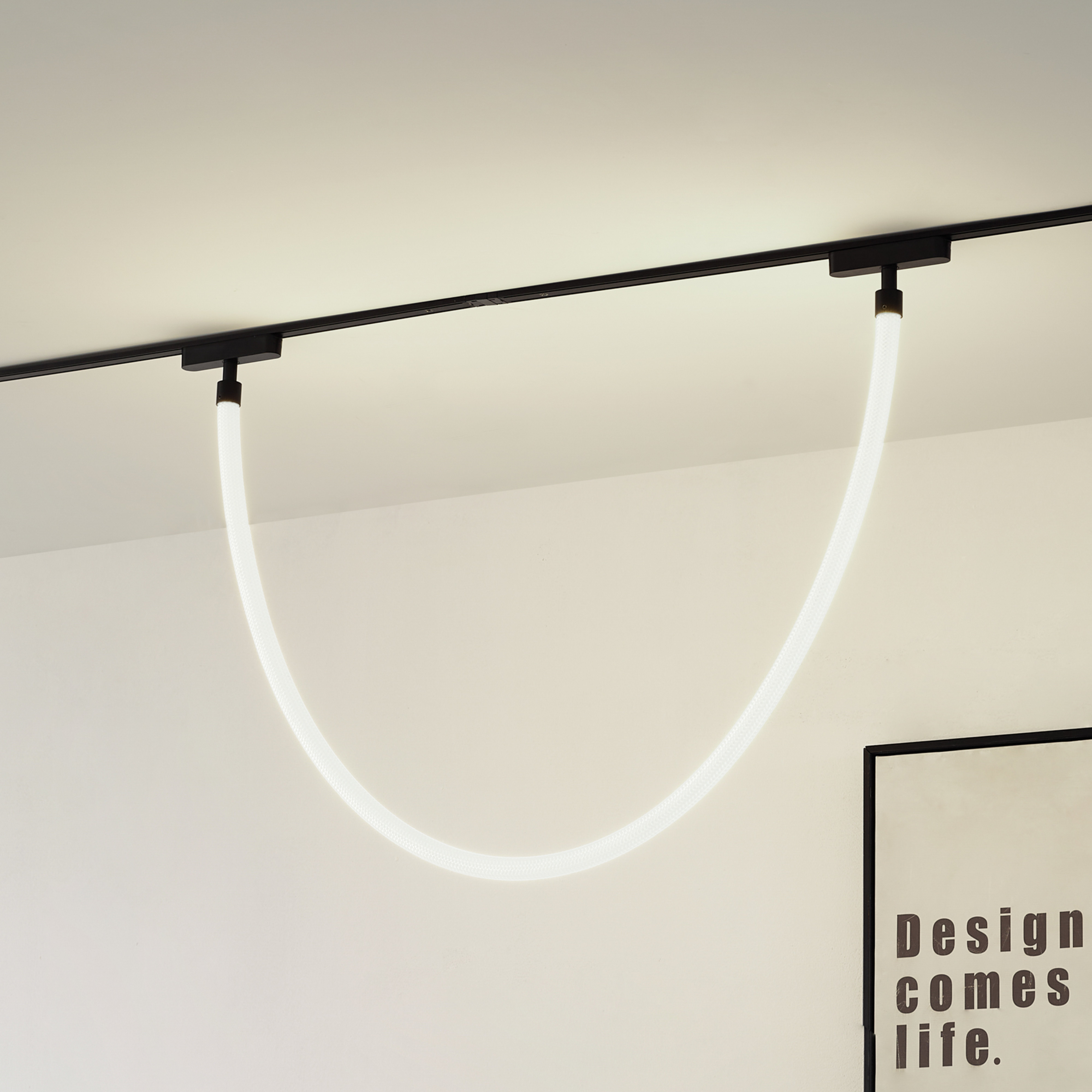 Lindby LED valgusti Lumaro, pikkus 150cm, tekstiil, 48V