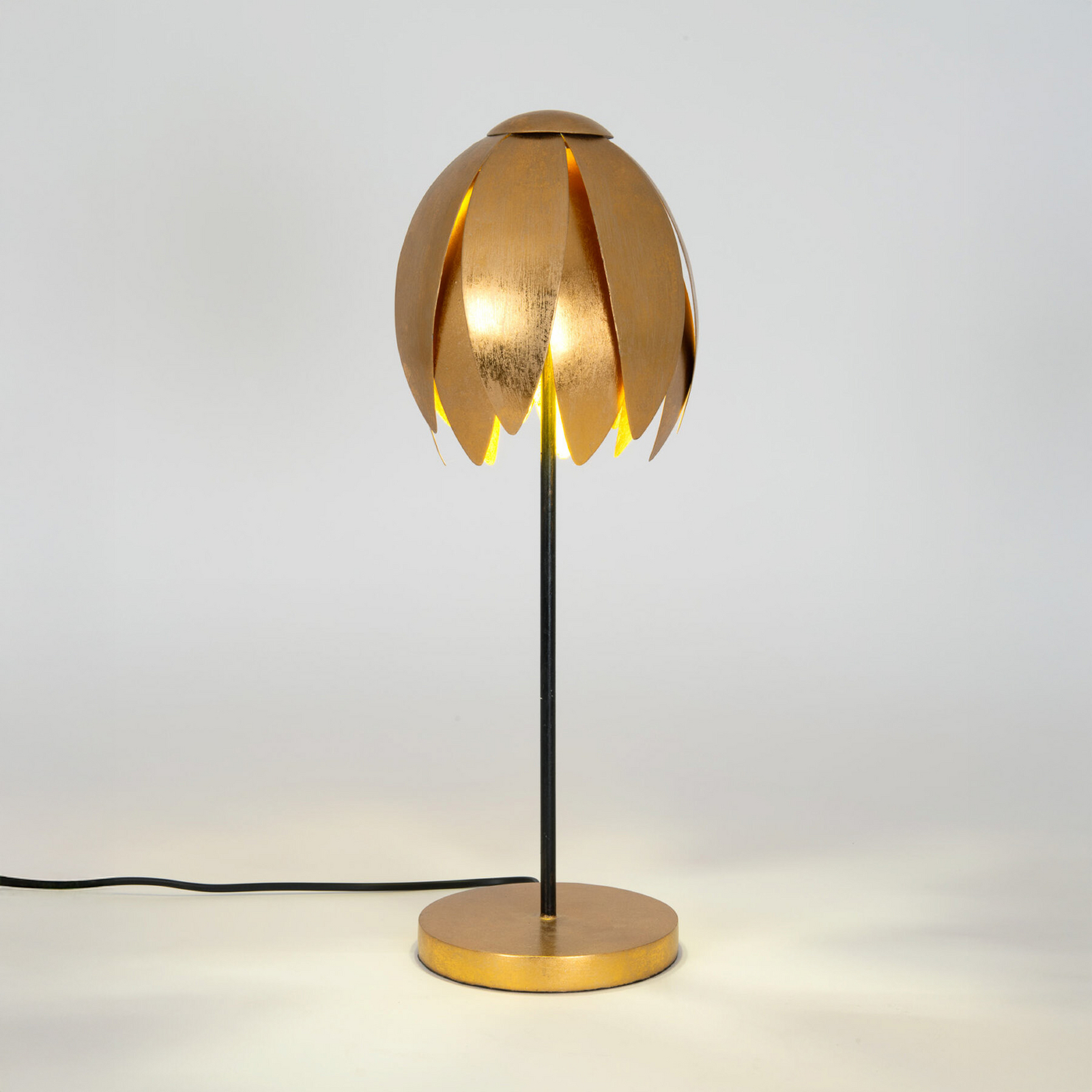 Bordlampe FLORILUME, gullfarget, høyde 50 cm, metall, 2 x G9