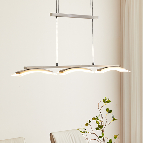 Lindby Marielis LED-Pendellampe, CCT, nickel matt