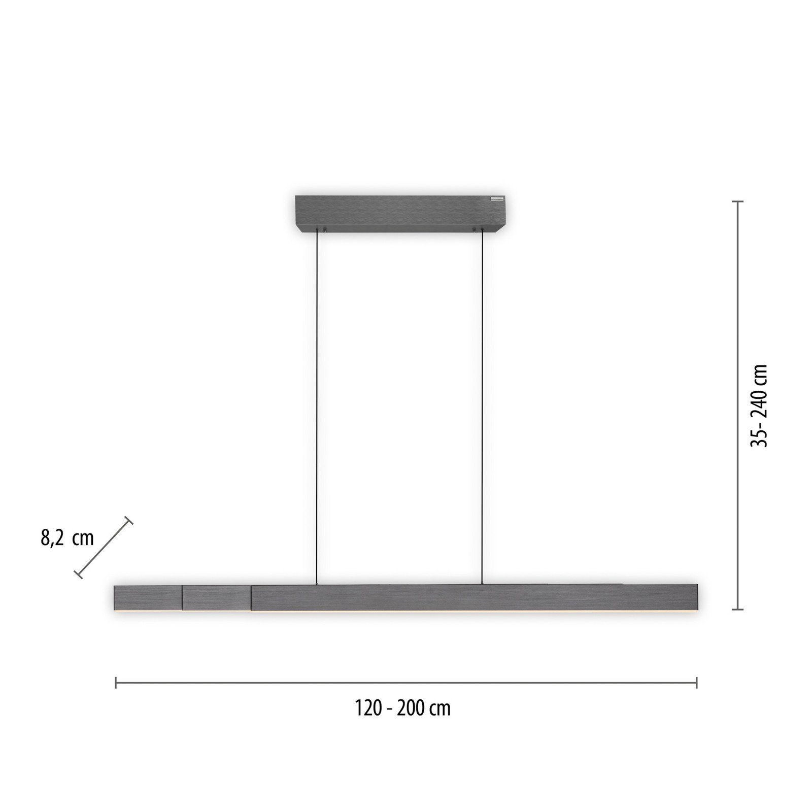 Lampă suspendată PURE LED Moto-Rise gri aluminiu CCT - Camera de zi / sufragerie - modern - Metal