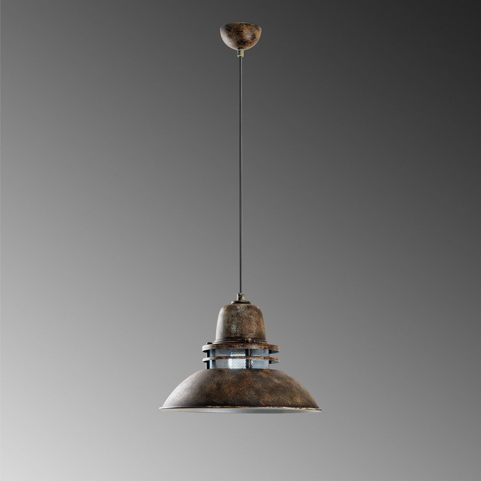 Hängeleuchte Tibet, antikbraun, Ø 34 cm, Metall, E27