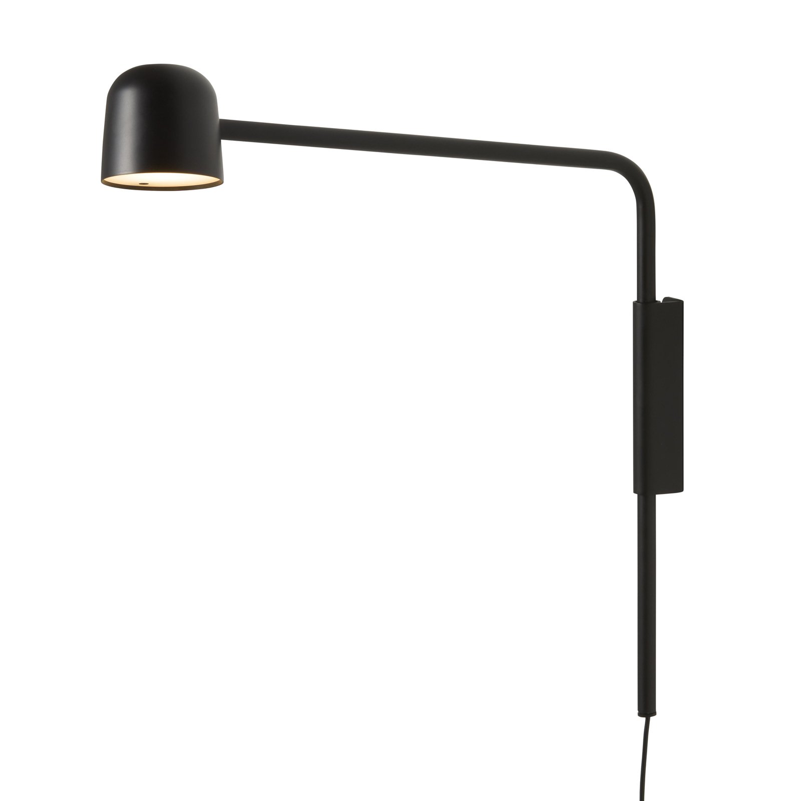 FRANDSEN Aplique de pared LED Satellite, negro, proyección 47 cm