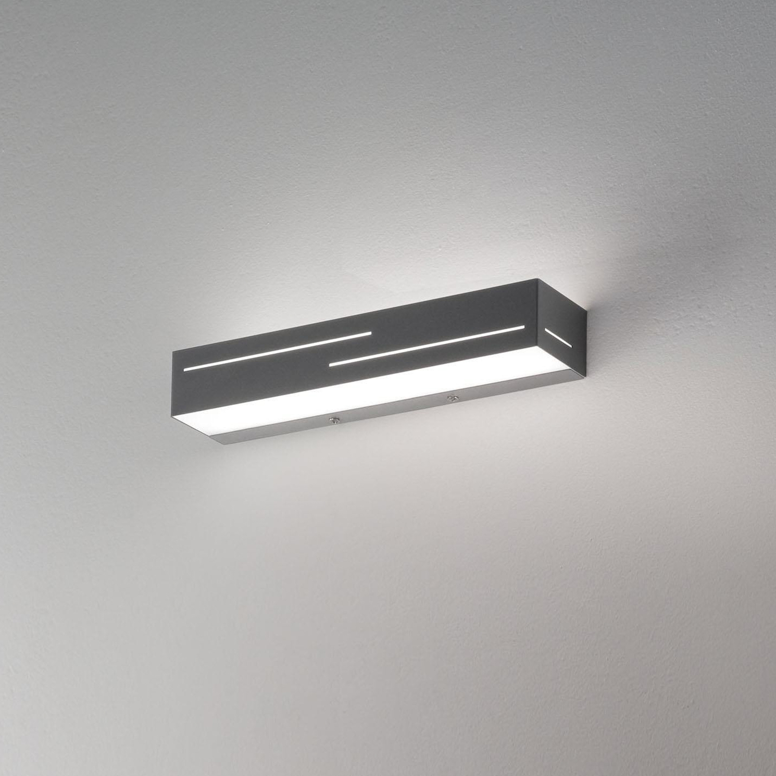 LED stenska svetilka Banny, antracit, širina 31 cm, Up- & Downlight