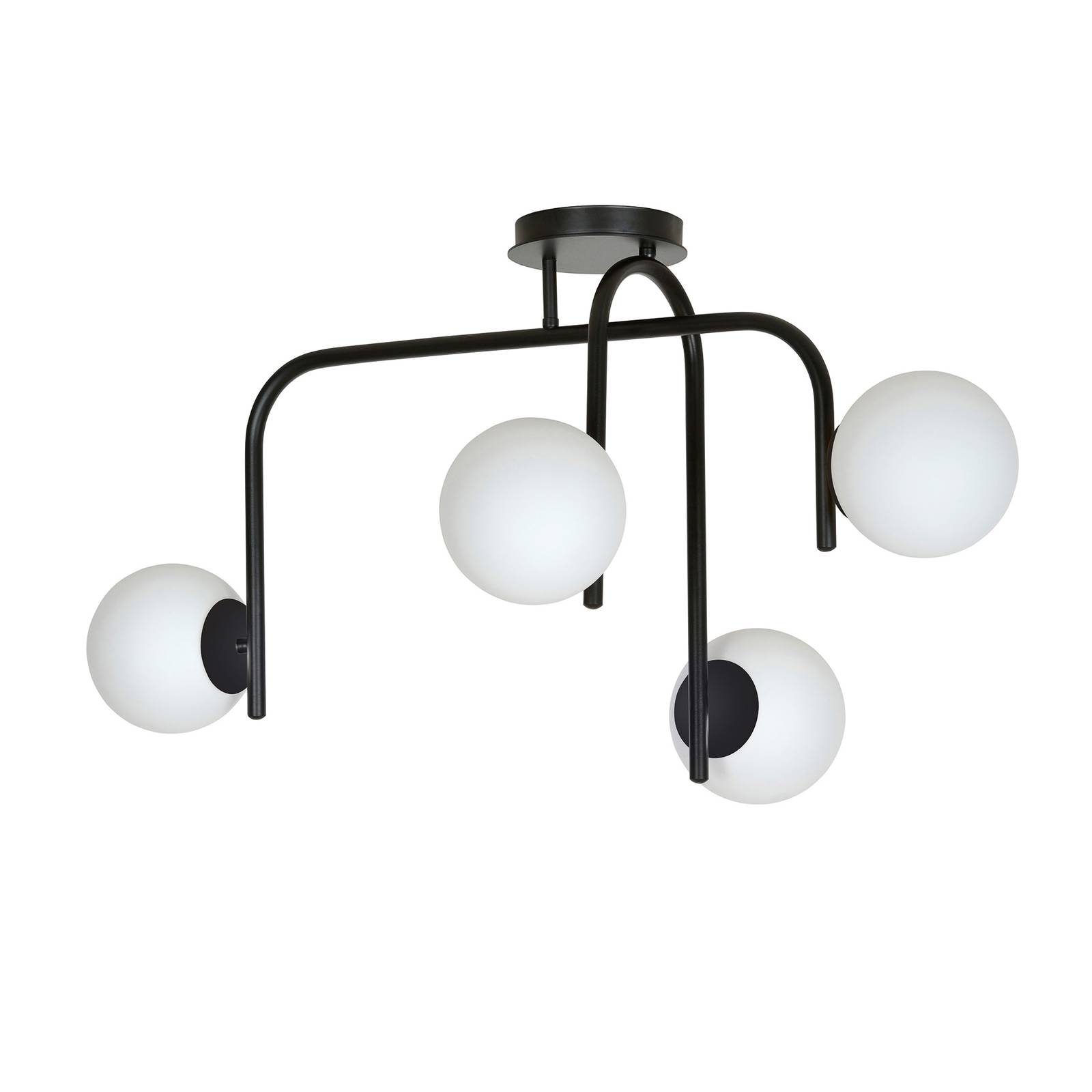 Deckenleuchte Grand 4B, schwarz, vierflammig