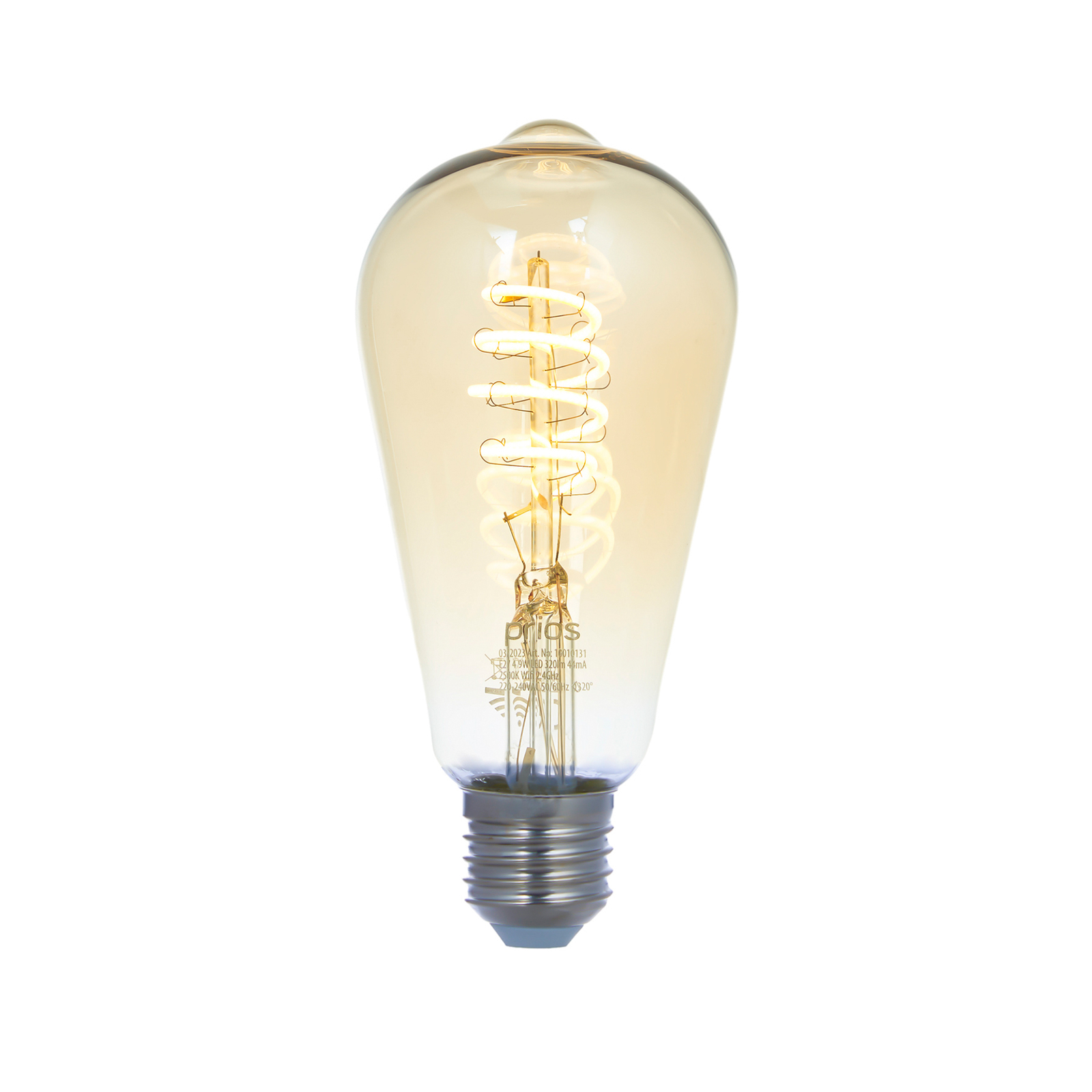 Prios LED-Lampe E27 ST64 4,9W WLAN amber klar, 2er