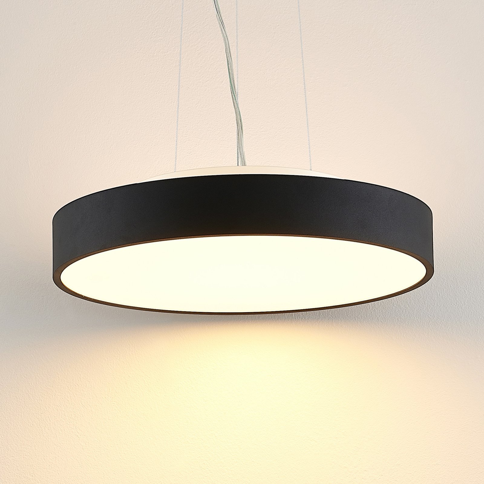 Arcchio Vanida LED pendant light, black, 40 cm