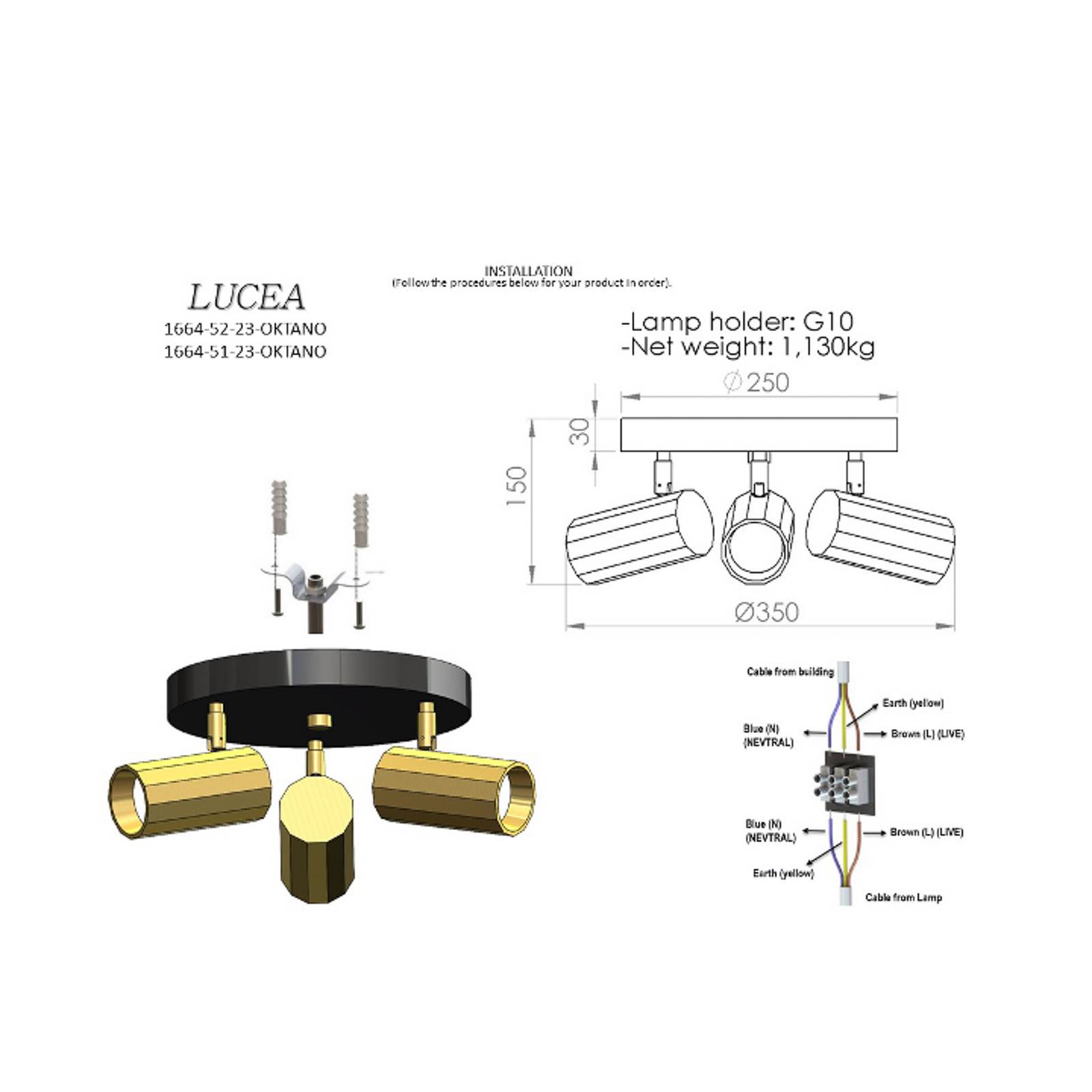 Deckenstrahler Oktano, chromfarben, Ø 35 cm, 3-flg., Metall günstig online kaufen