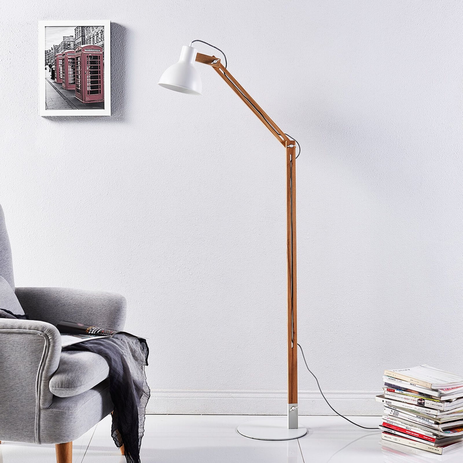 Shivanja Stehleuchte White/Ash - Lindby