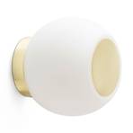 LED-Wandlampe Moy in Gold mit Glasschirm