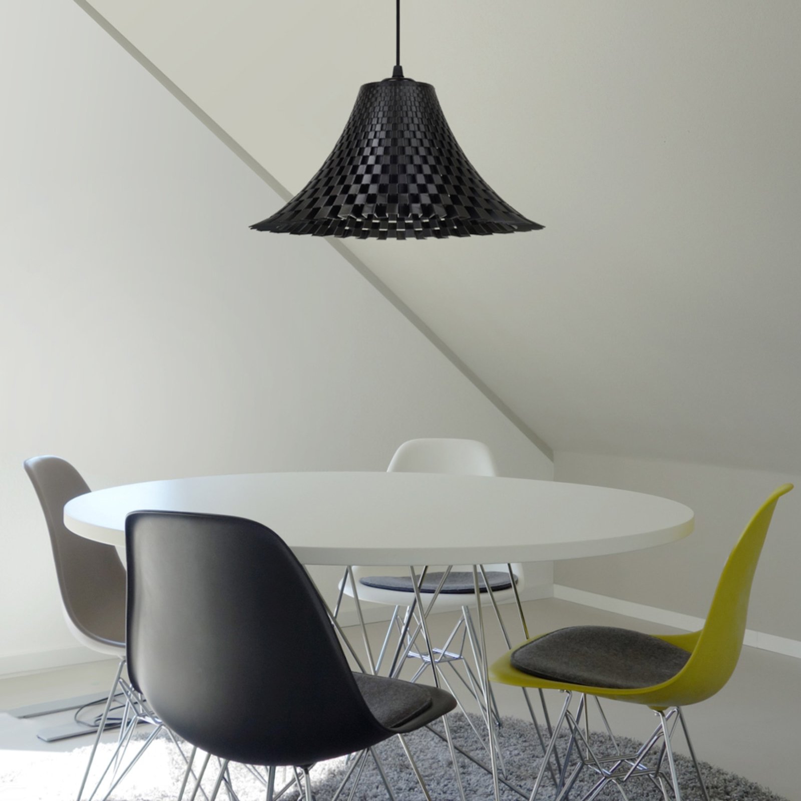 Design-hanglamp Flechtwerk in trechtervorm