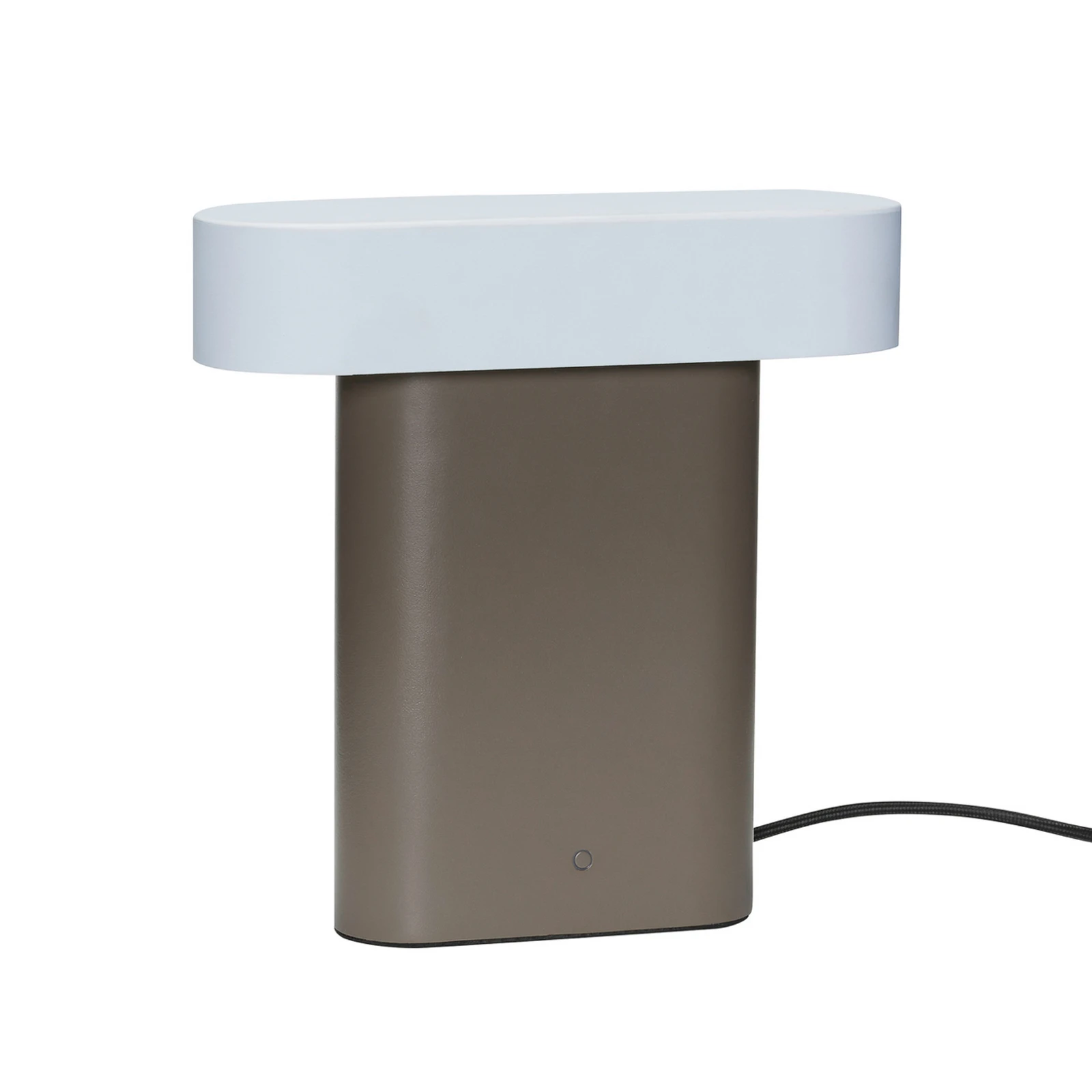 HÜBSCH LED stolová lampa Sleek, hnedá/svetlosivá liatina, PC