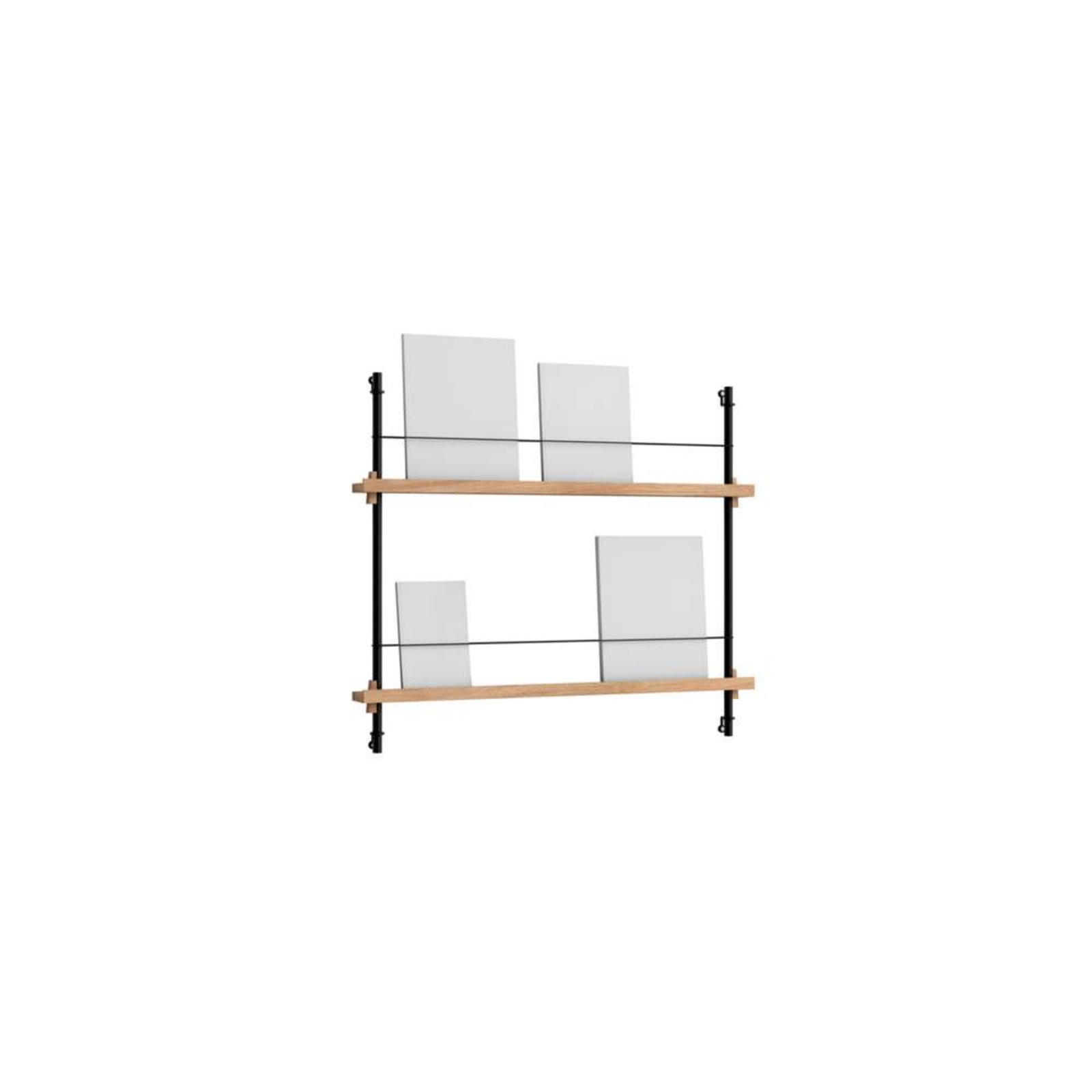 Magazine Shelving Oak/Black - Moebe