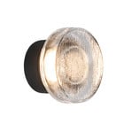 MARSET utendørs LED-vegglampe Roc, Ø 14 cm, svart/gjennomsiktig