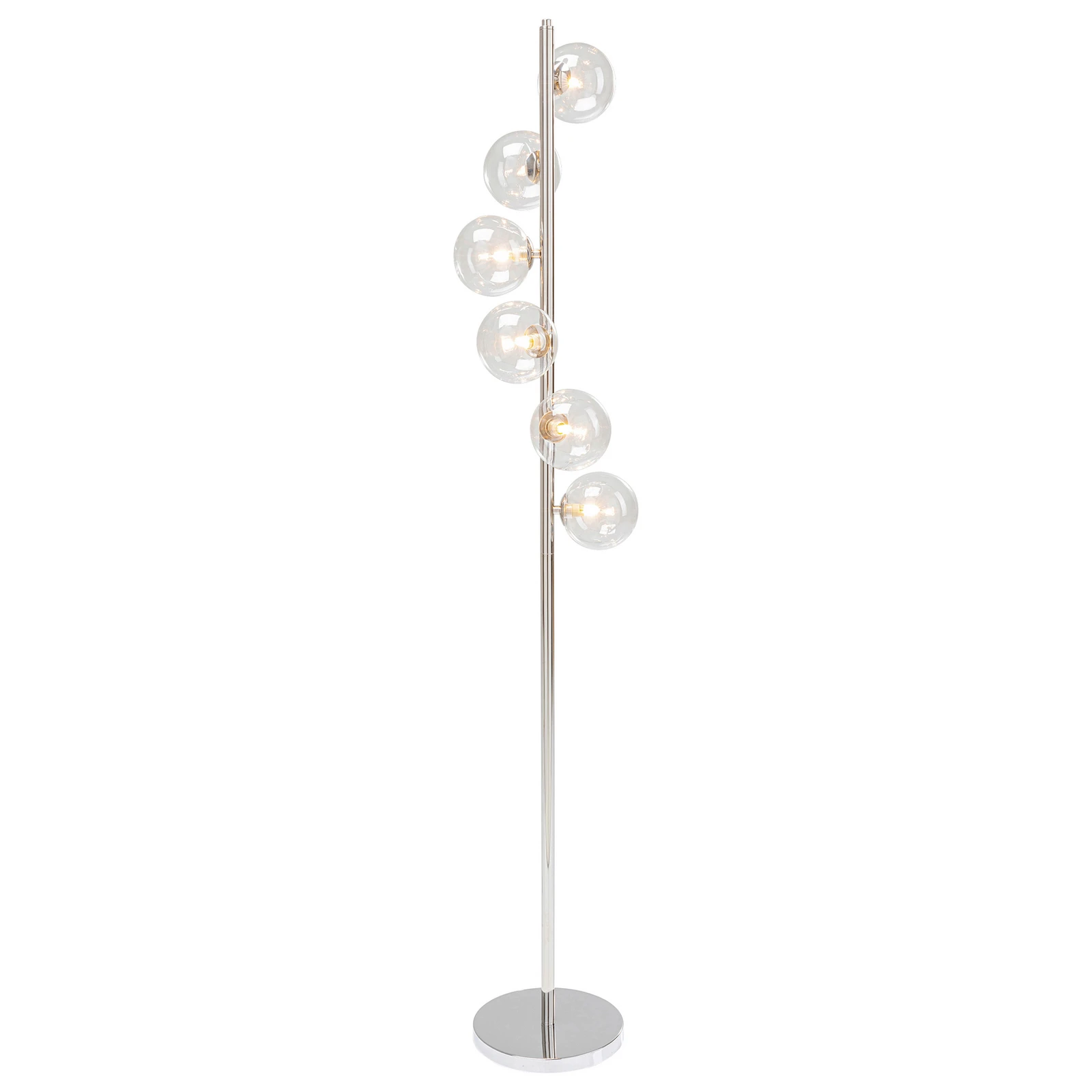 KARE Scala Balls Stehleuchte, silber, Glas, 160 cm, G9