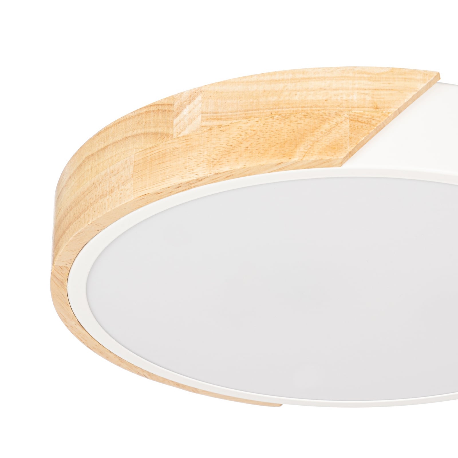 Lynorri LED-Deckenleuchte, Ø 31 cm, weiß, Holzdekor - Prios Lynorri LED-Deckenleuchte, Ø 31 cm, weiß, Holzdekor - Prios