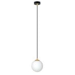 Royal pendant light, opal white/black, glass, E14