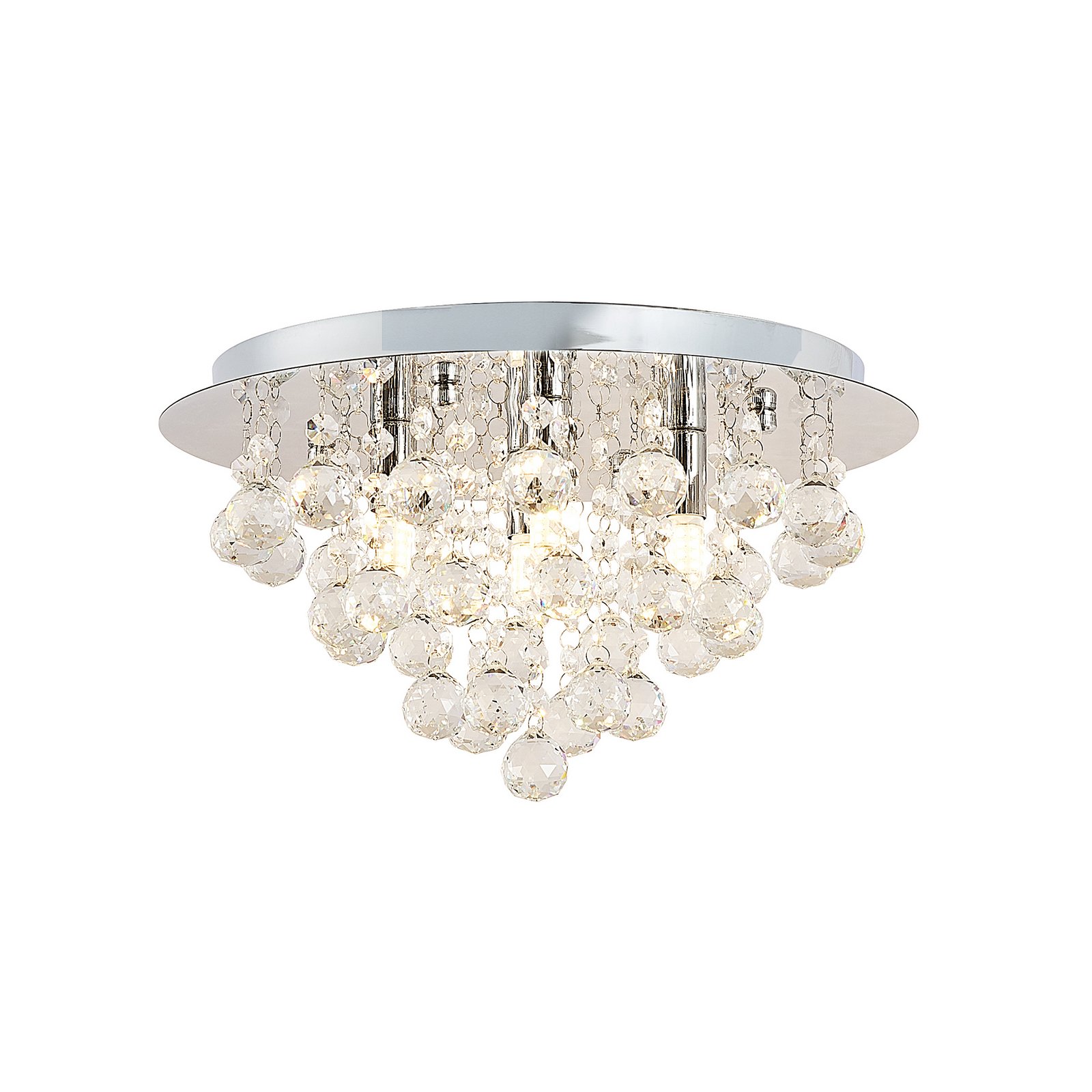 Lindby Deckenleuchte Antonino, Ø 35 cm, 4-flg., Kristall, G9
