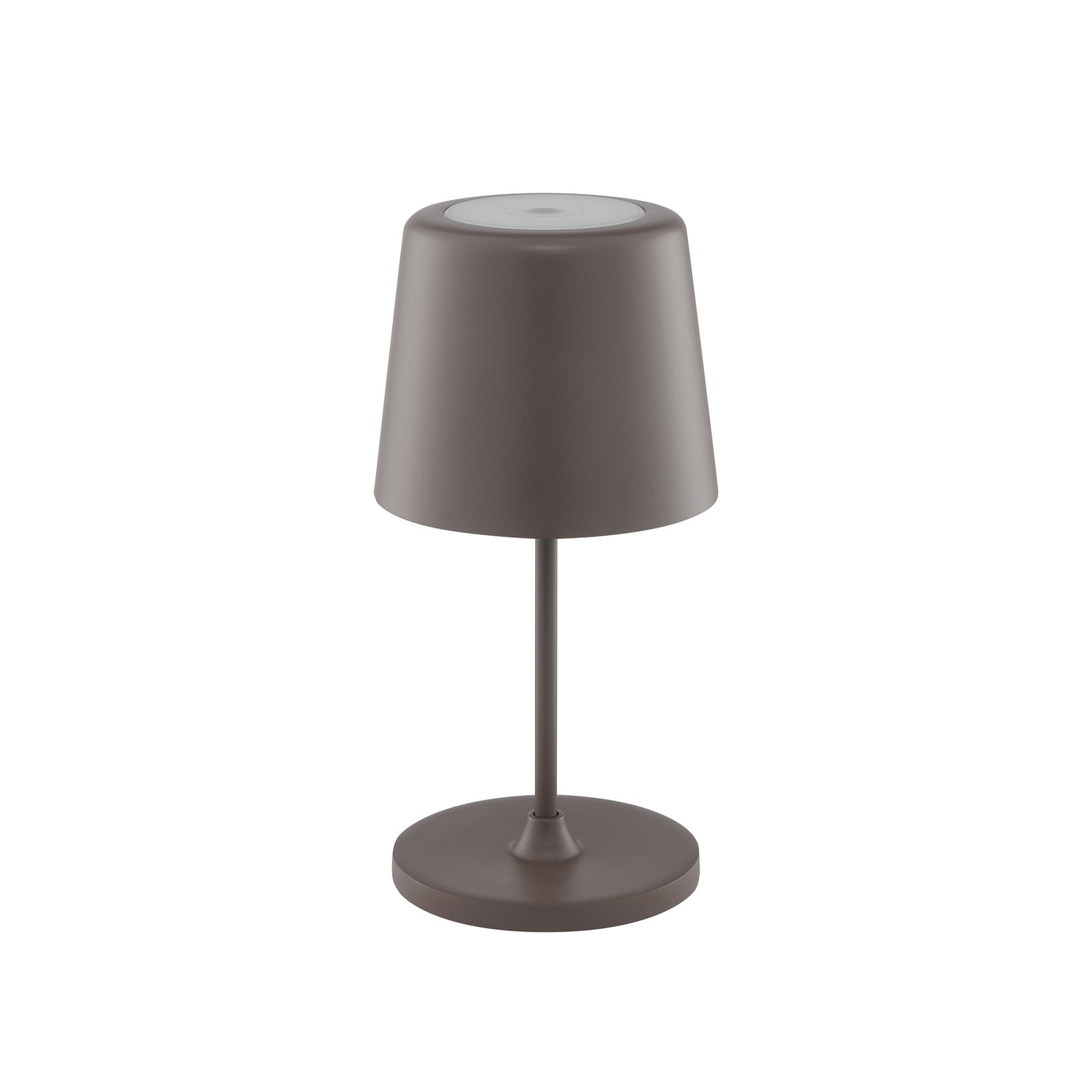 Lampe à poser LED rechargeable Kaami, marron, hauteur 37 cm, IP44, à intensité