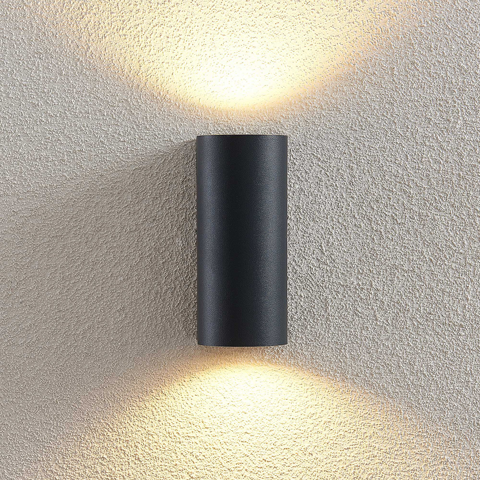 ELC Fijona Außenwandlampe, rund, 15 cm