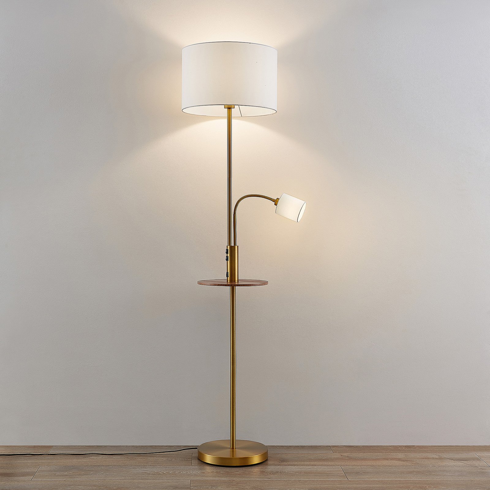 Aovan Gulvlampe w/USB Bronze - Lindby