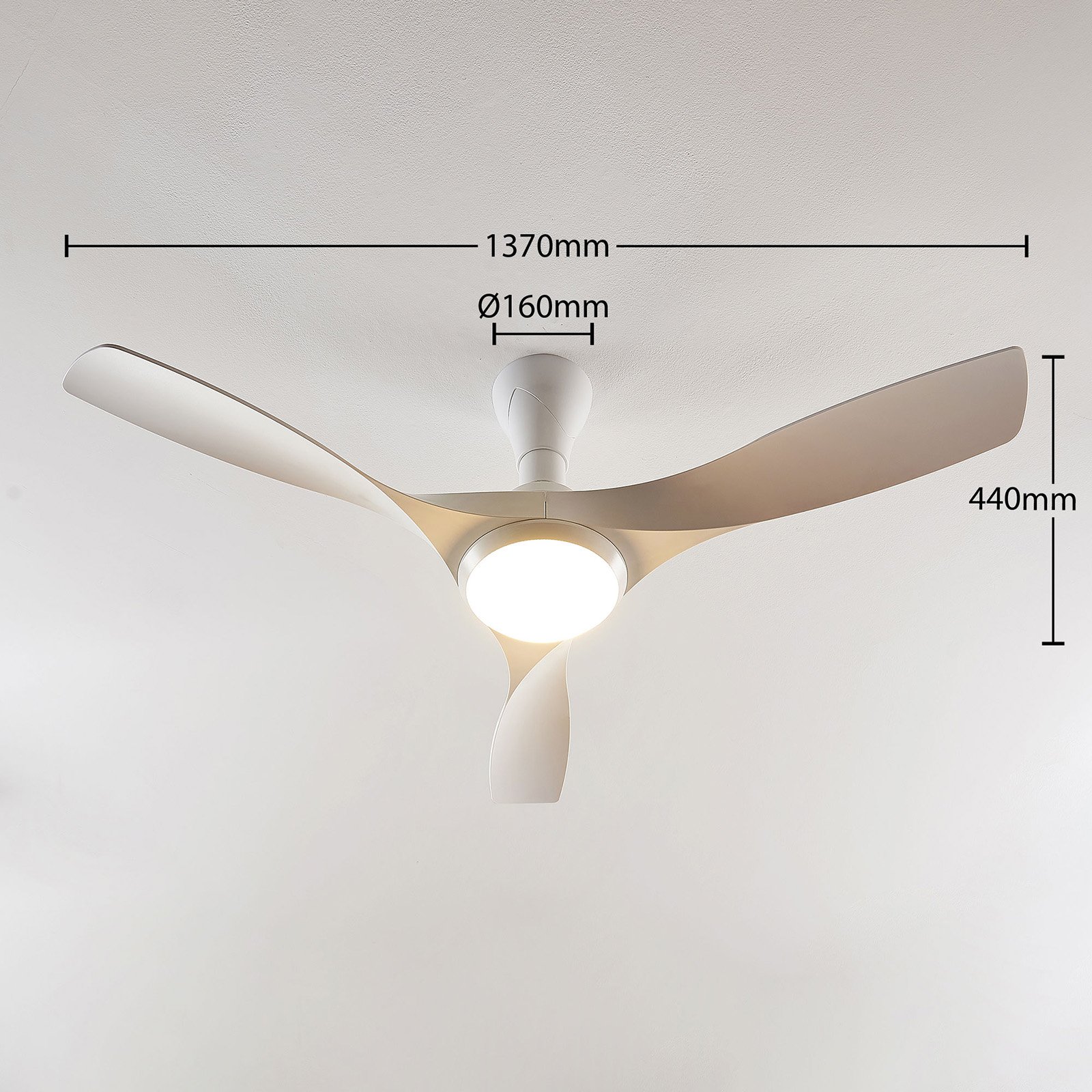 Starluna Borga LED ceiling fan 3 blades, white