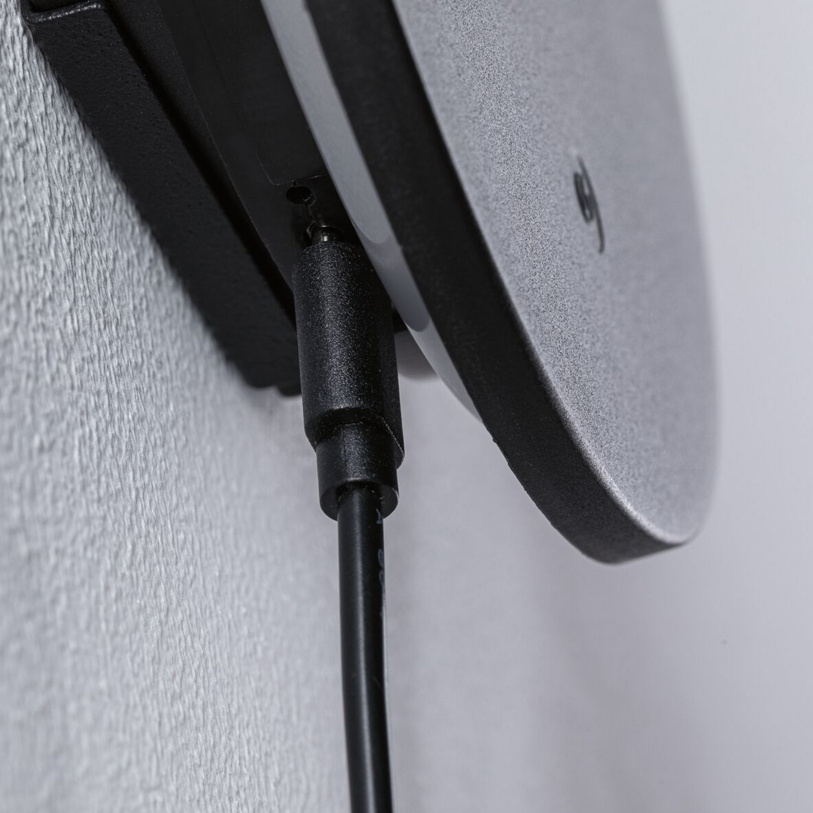 Applique murale LED rechargeable Miora, noire, bras flexible, variateur Applique murale LED rechargeable Miora, noire, bras flexible, variateur