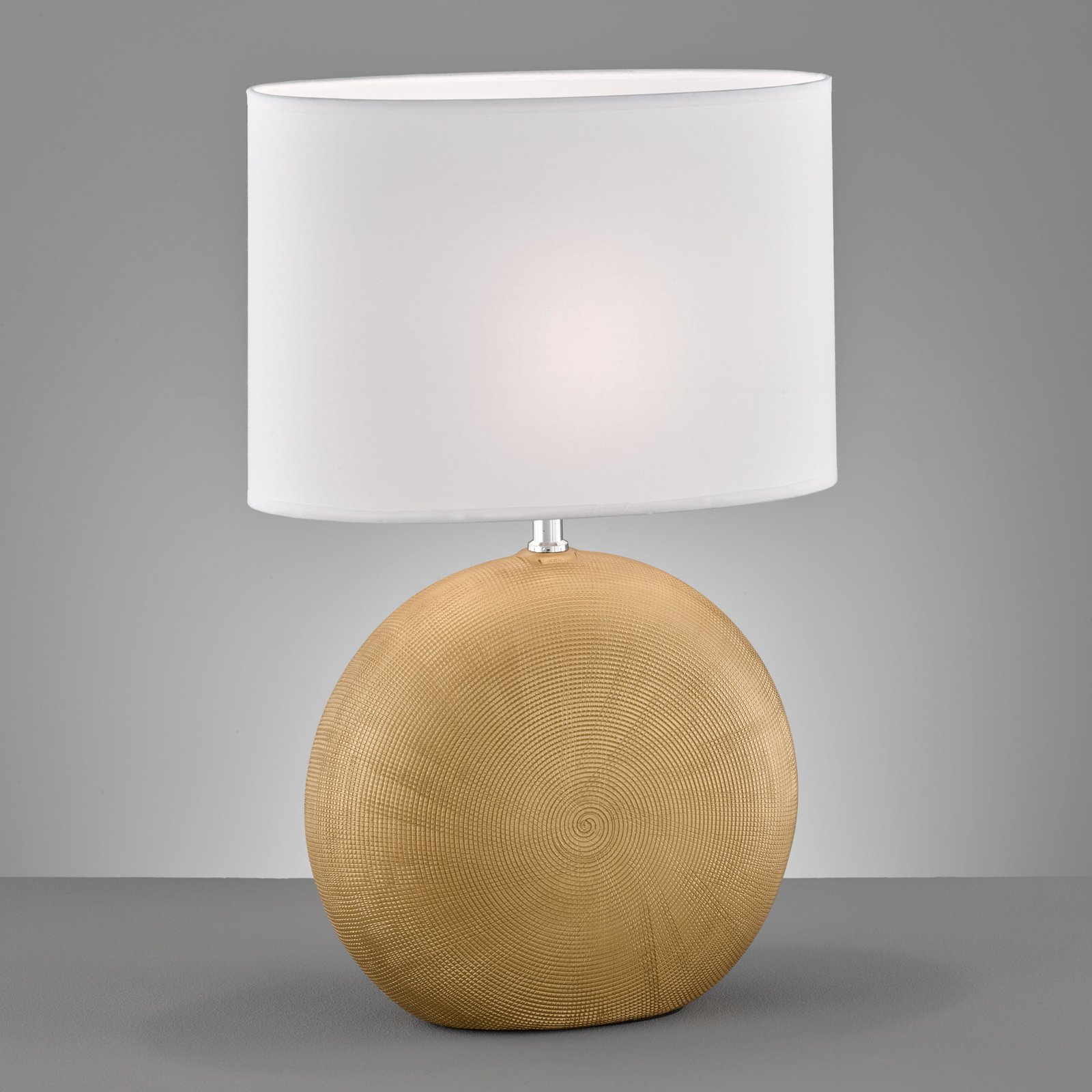 Foro table lamp, gold base, white lampshade