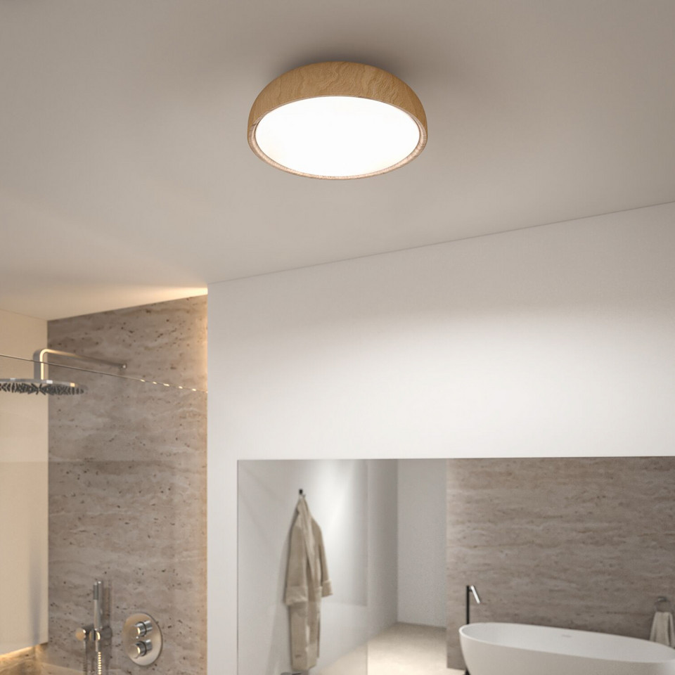 Paulmann Oka LED-taklampa IP44 Vit/trä, trä från Paulmann