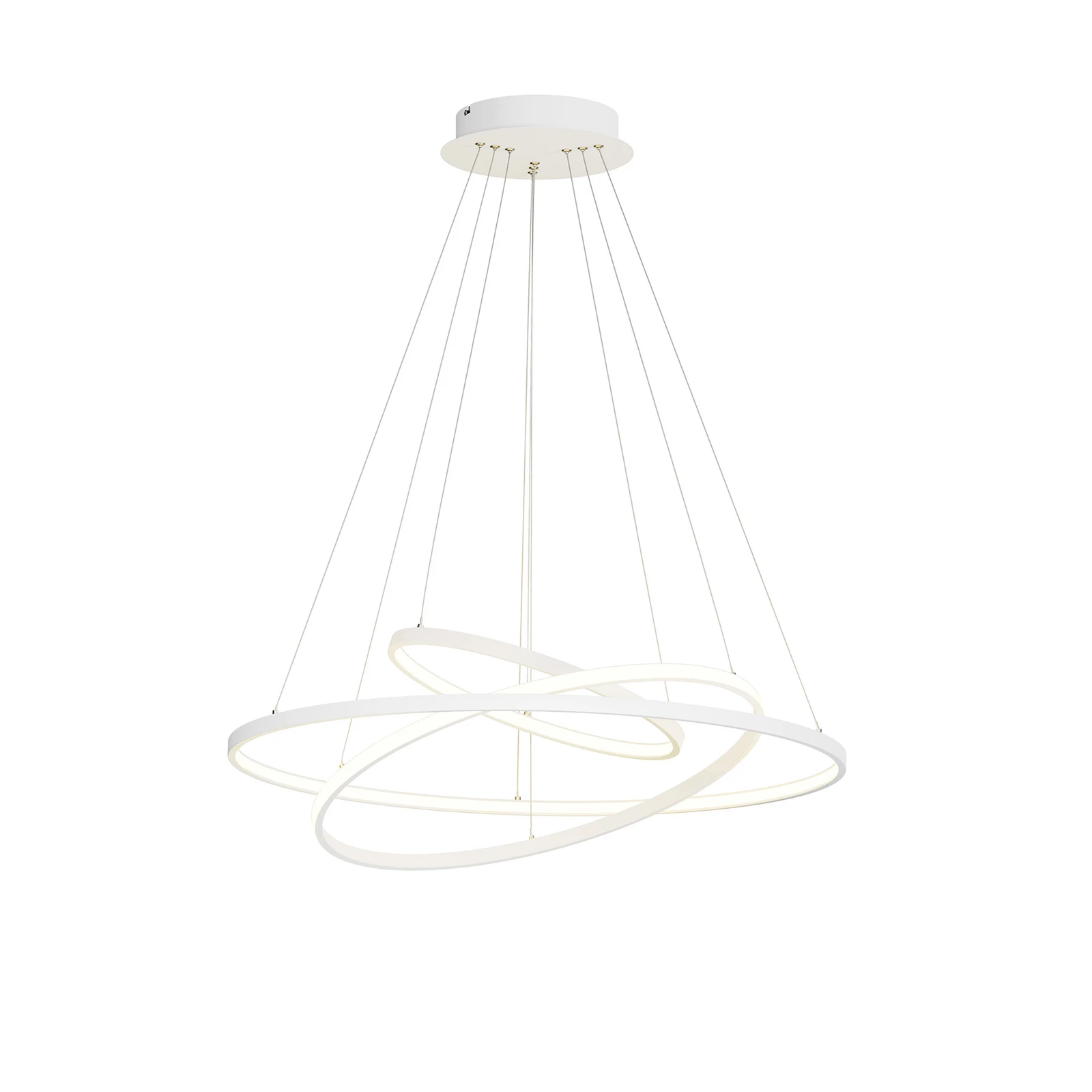 Lucande LED-riippvalgustid Ezana, valge, metall, Ø 80 cm