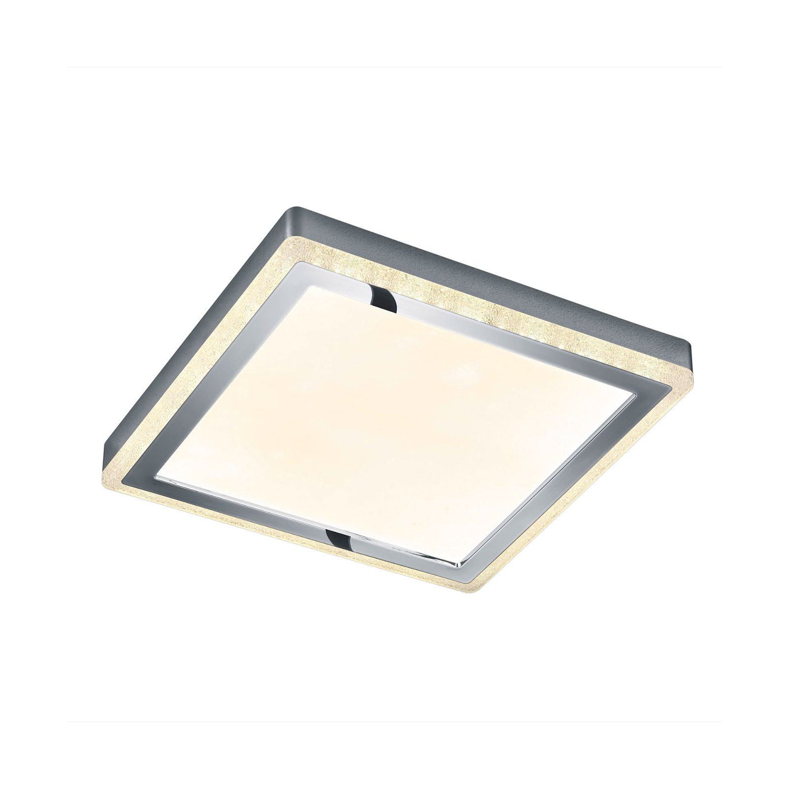 LED-loftlampe Slide, hvid, kantet, 40 x 40 cm
