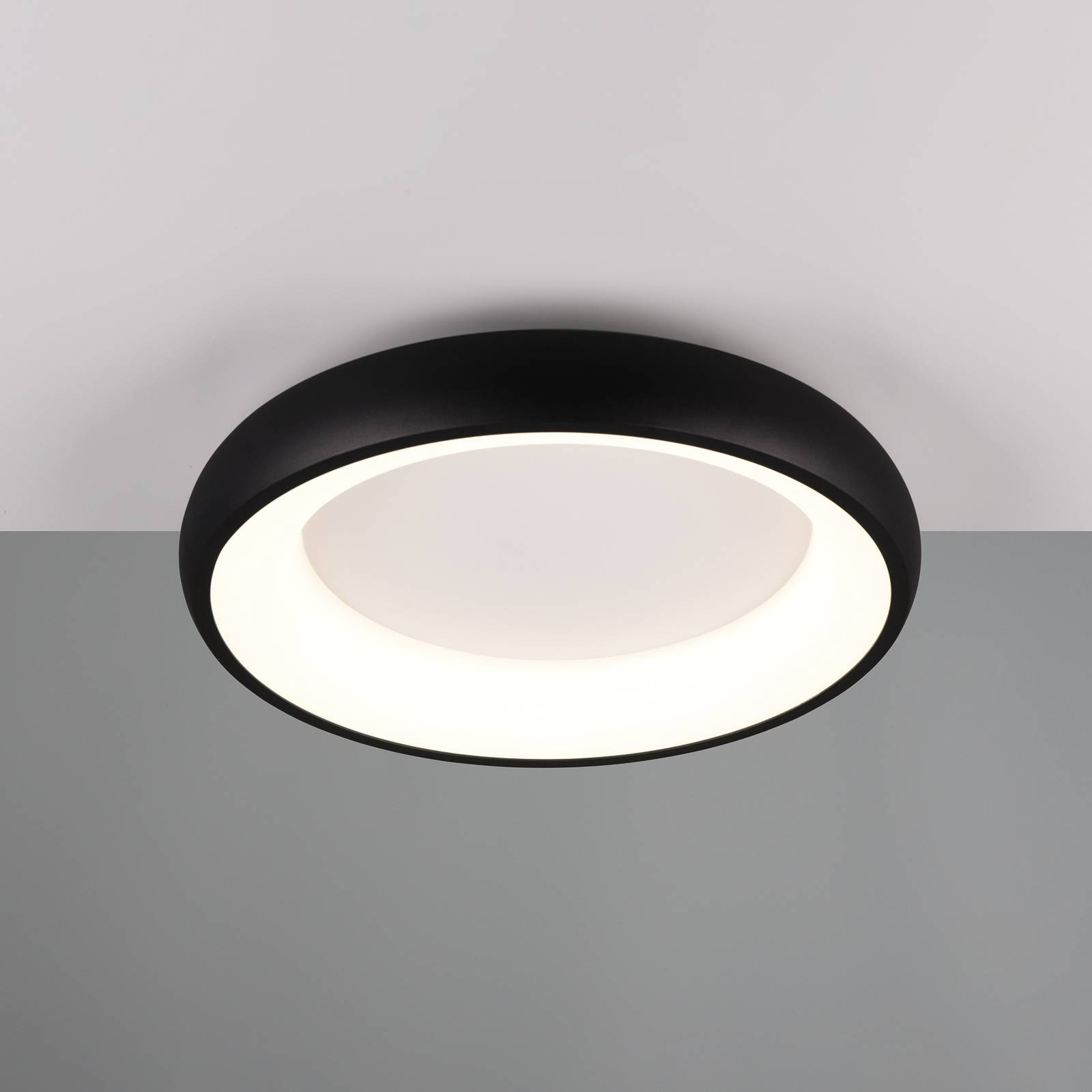 LED-Deckenlampe Cardona, Ø 46,5 cm, schwarz matt, Metall CCT günstig online kaufen